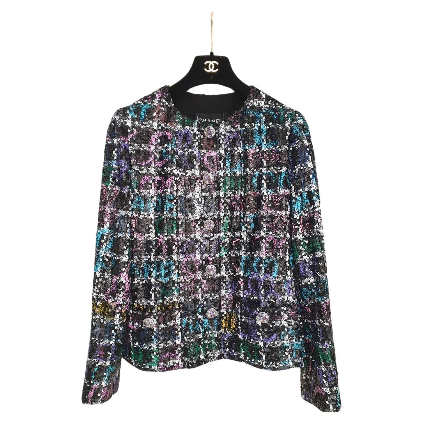 NWT CHANEL 2022 Florence Sequin Jacket, Size 36