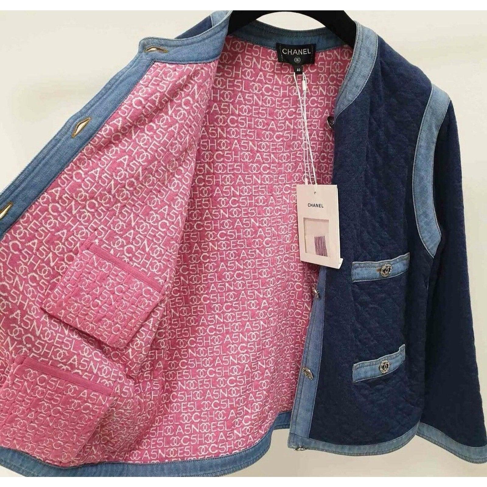 Donna NWT Chanel 20P Giacca di jeans Sz.40 in vendita