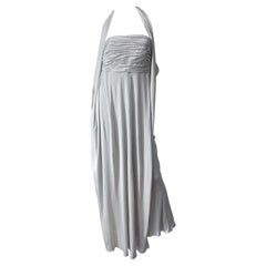NWT Chanel Cruise 2004 Lagerfeld Sz 40 Grey Silk Jersey Grecian Halter Gown C04