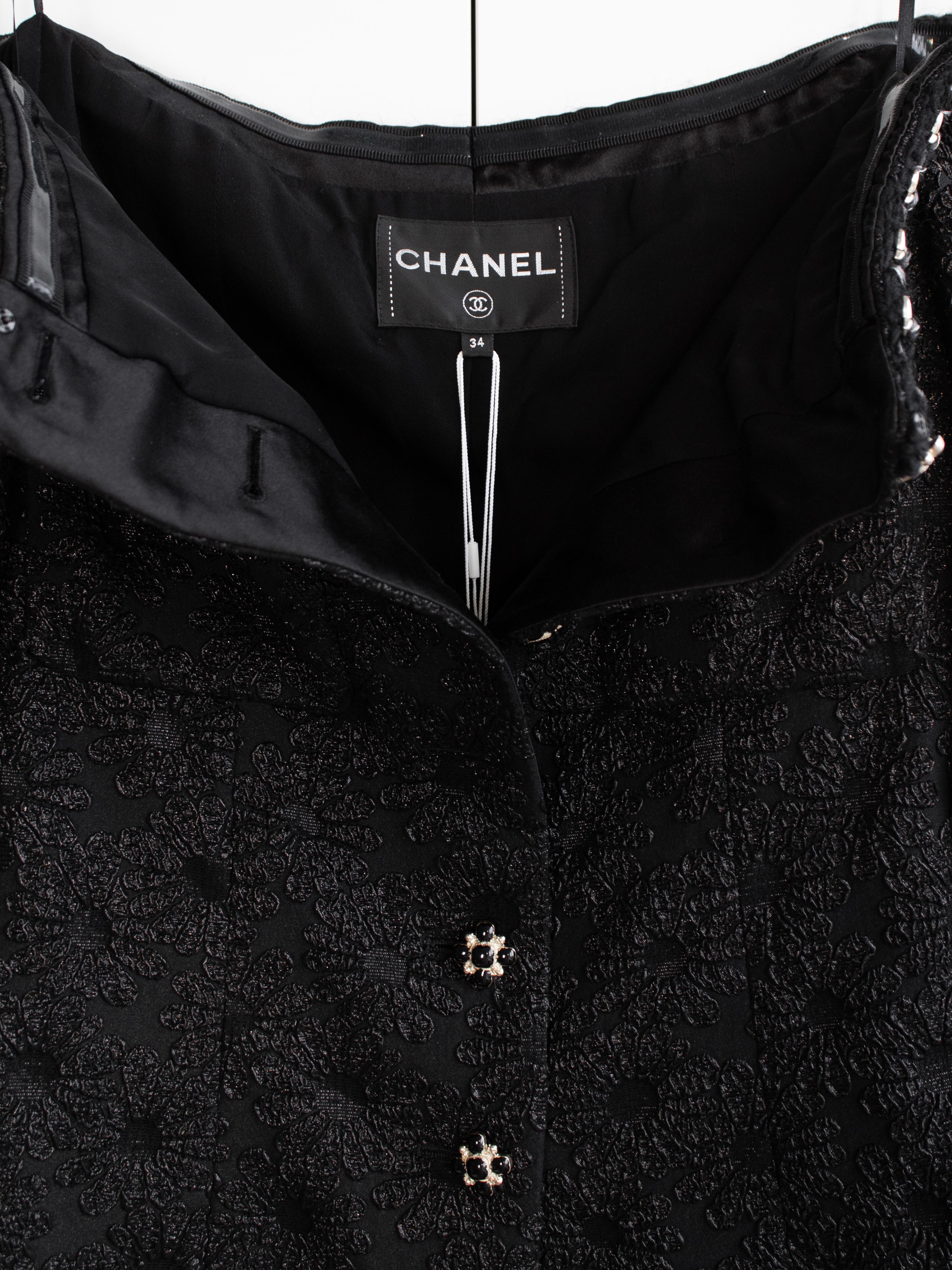 NWT Chanel F/W 2021 Metiers D'Art Chateau Des Dames Black Off-Shoulder Jacket 6