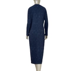 NWT Chanel Navy Wool Blend Cardigan Dress Sz.42