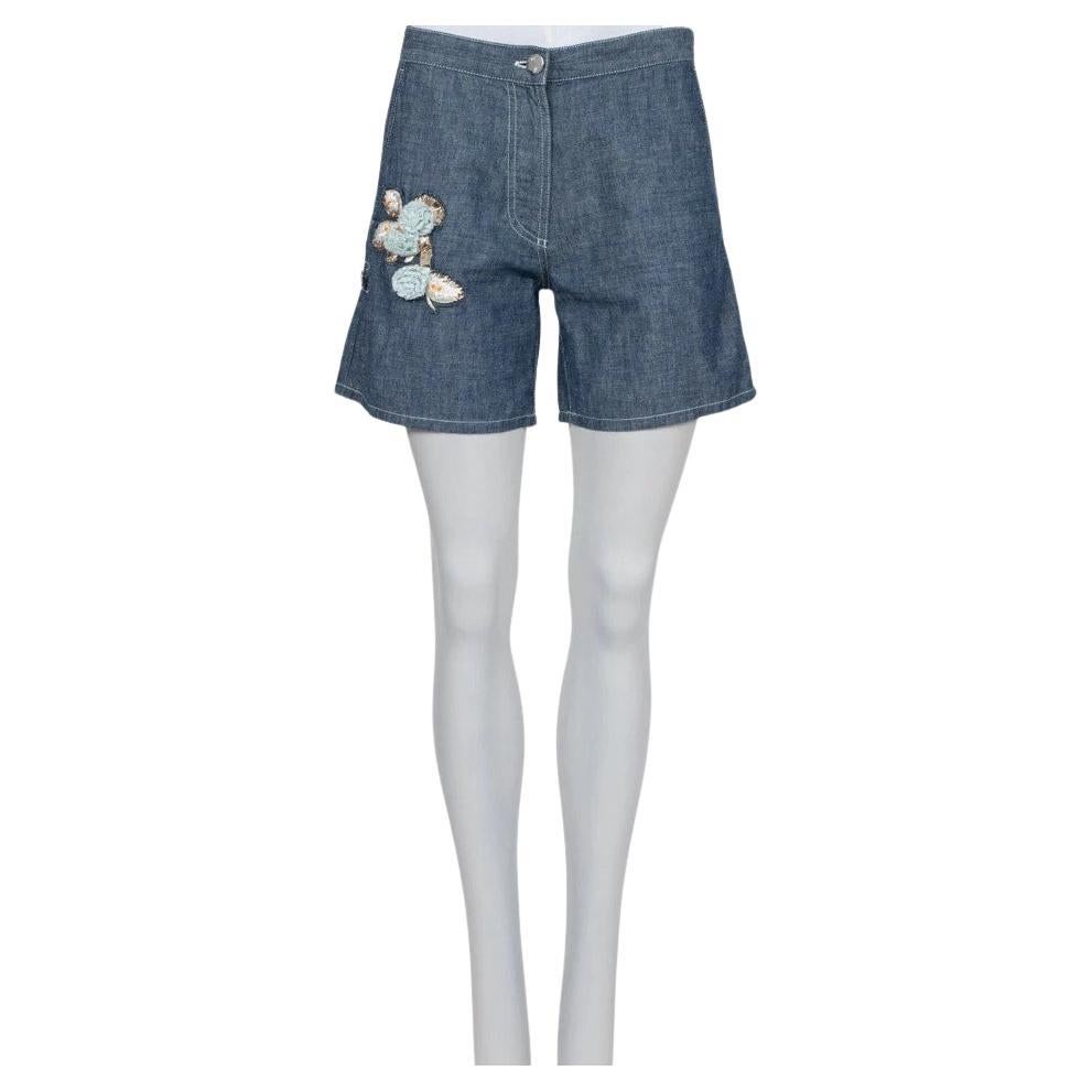 NWT Christian Dior Denim Shorts with Patches - Size 40/ S en vente