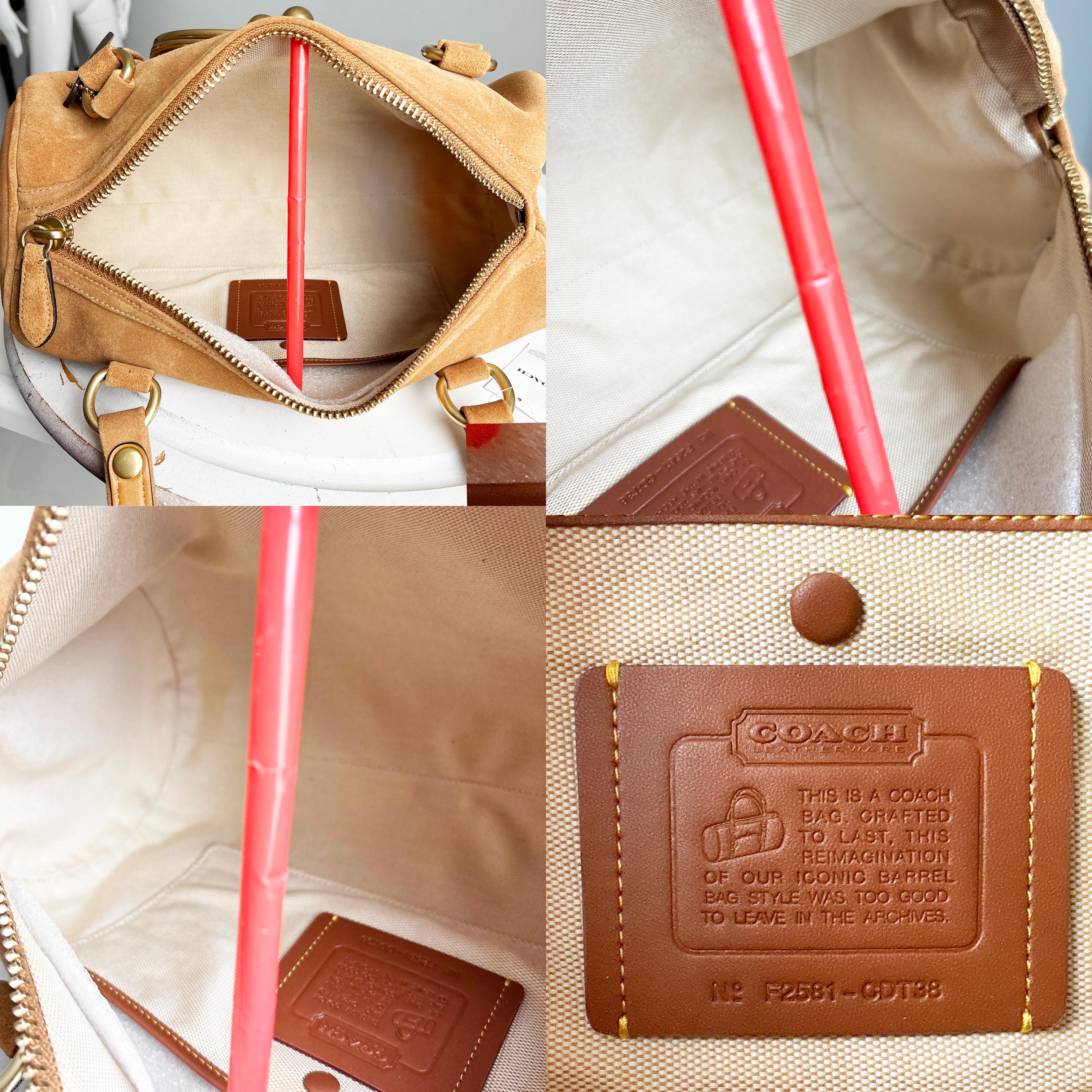 NWT Coach Originals Kisslock Barrel Bag Caramel Suede Leather Limited Edition en vente 9