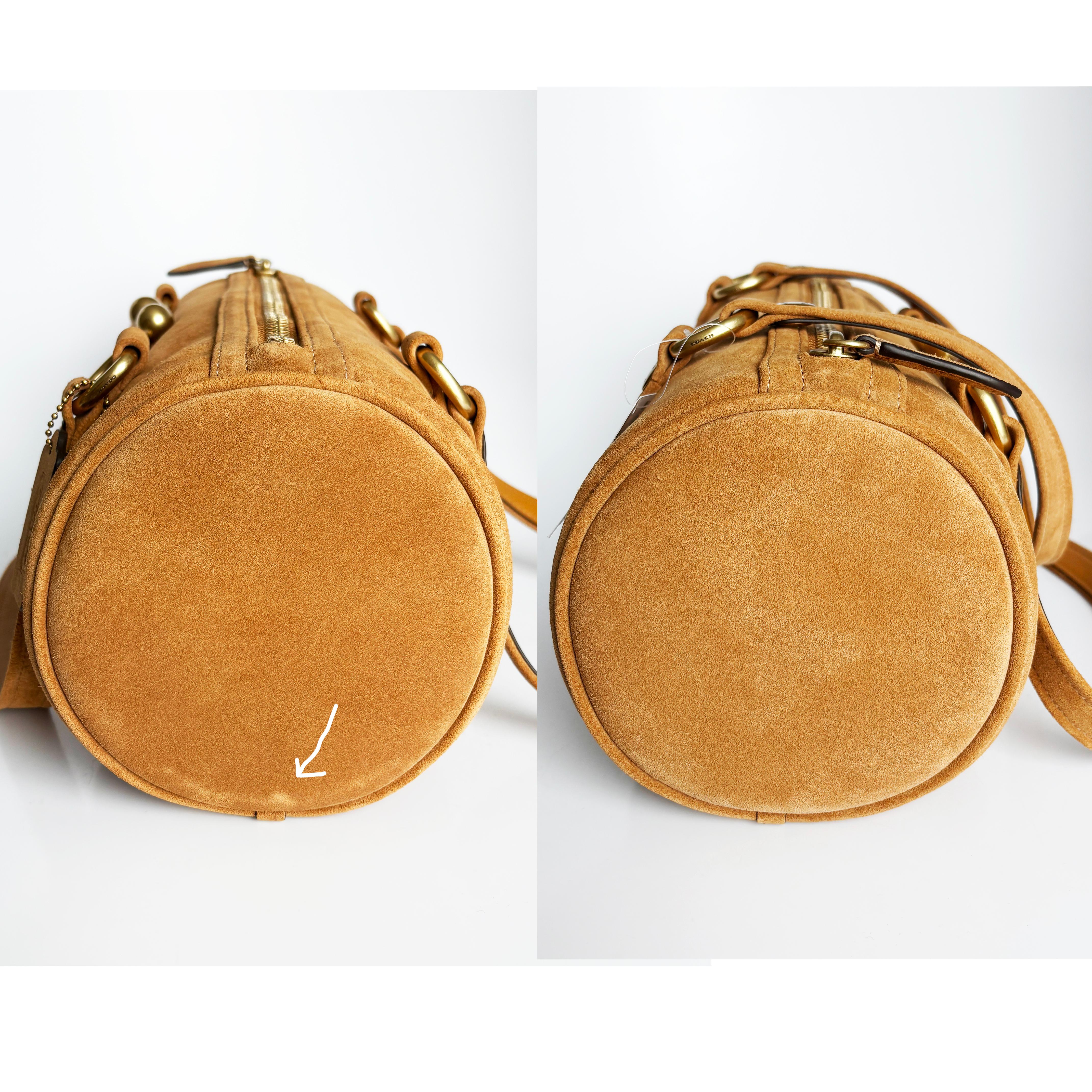 NWT Coach Originals Kisslock Barrel Bag Caramel Suede Leather Limited Edition en vente 4