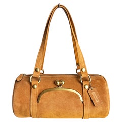 NWT Coach Originals Kisslock Barrel Bag Caramel Suede Leather Limited Edition