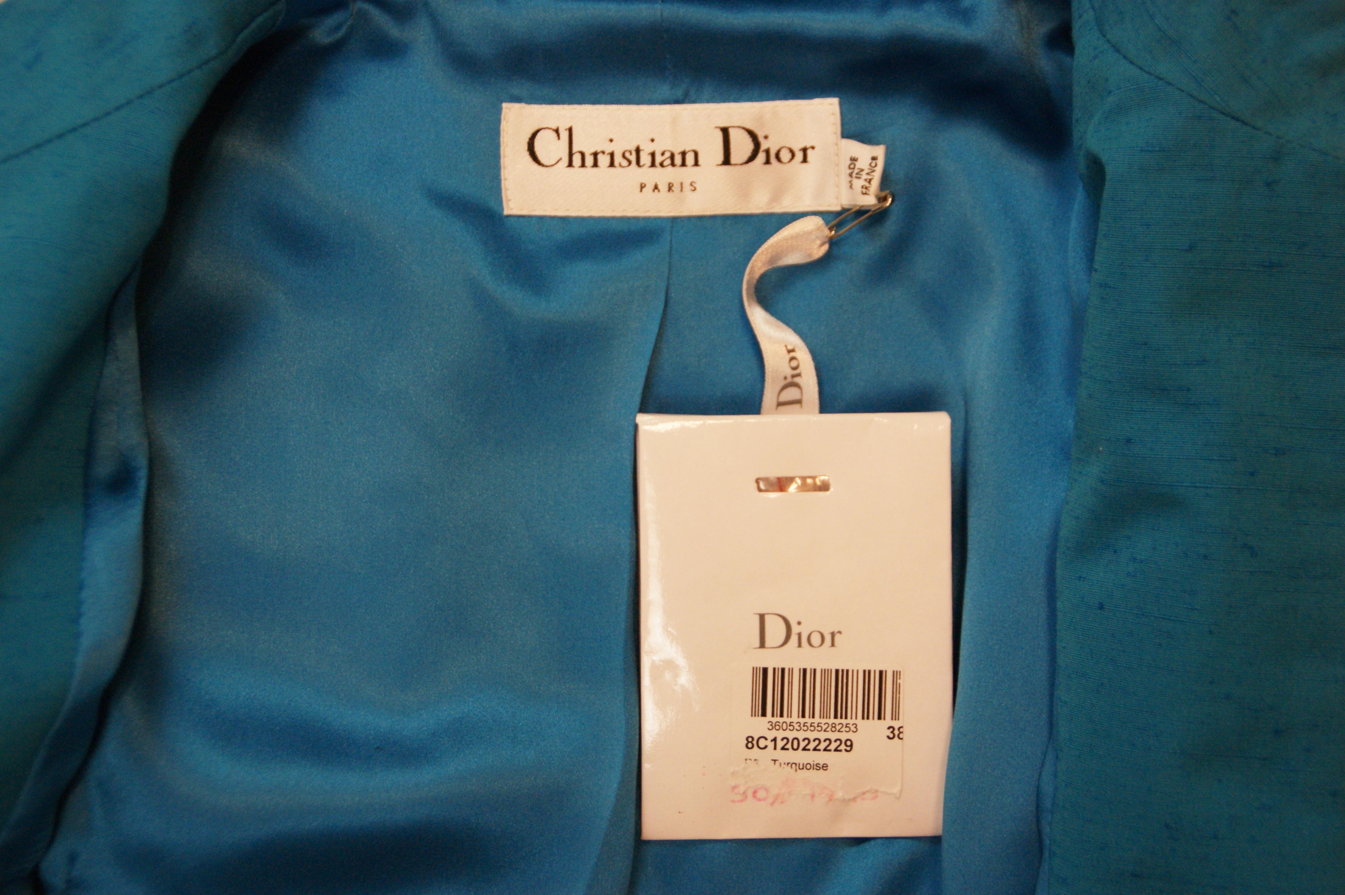NWT Cruise 2008 John Galliano Christian Dior Runway Blue Beaded Indian Jacket 38 2