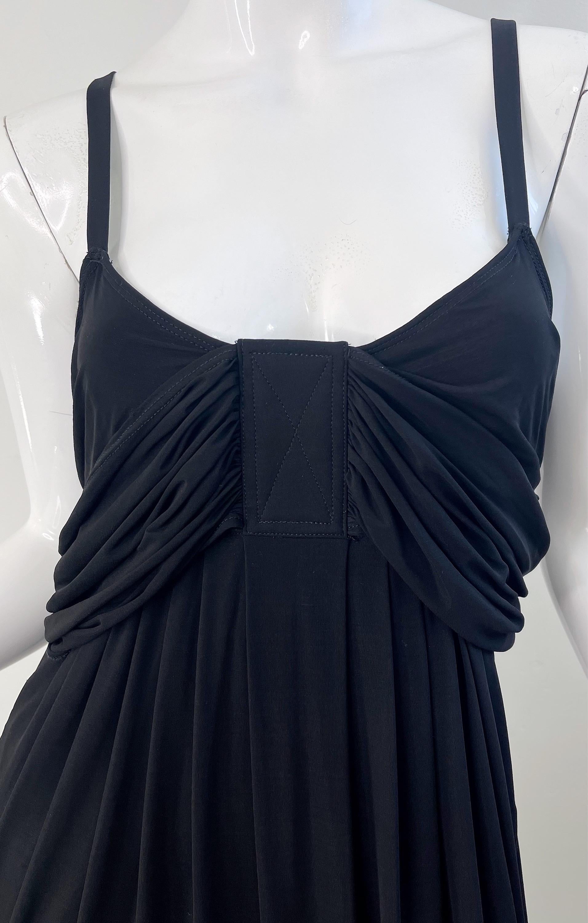 NWT Donna Karan Collection 2000s Black Cupo Spandex Jersey Sleeveless Dress Y2K For Sale 1