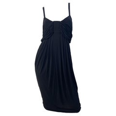 NWT Donna Karan Collection 2000s Black Cupo Spandex Jersey Sleeveless Dress Y2K