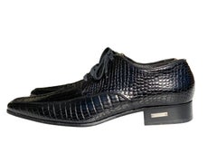 NWT Dsquared2 Black Crocodile Men's Lace Up Dress Shoes Italian 43