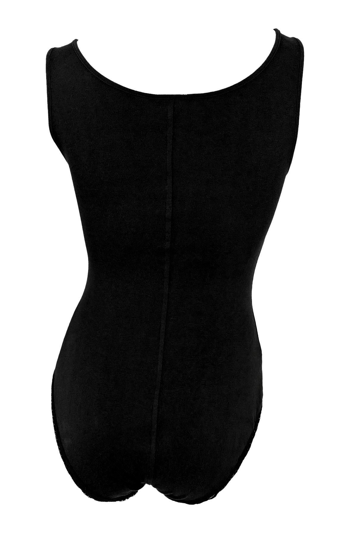 NEU Anfang 1990er Donna Karan Schwarzer ärmelloser Bodycon-Strick-Bodysuit, neu mit Ärmeln im Angebot 1