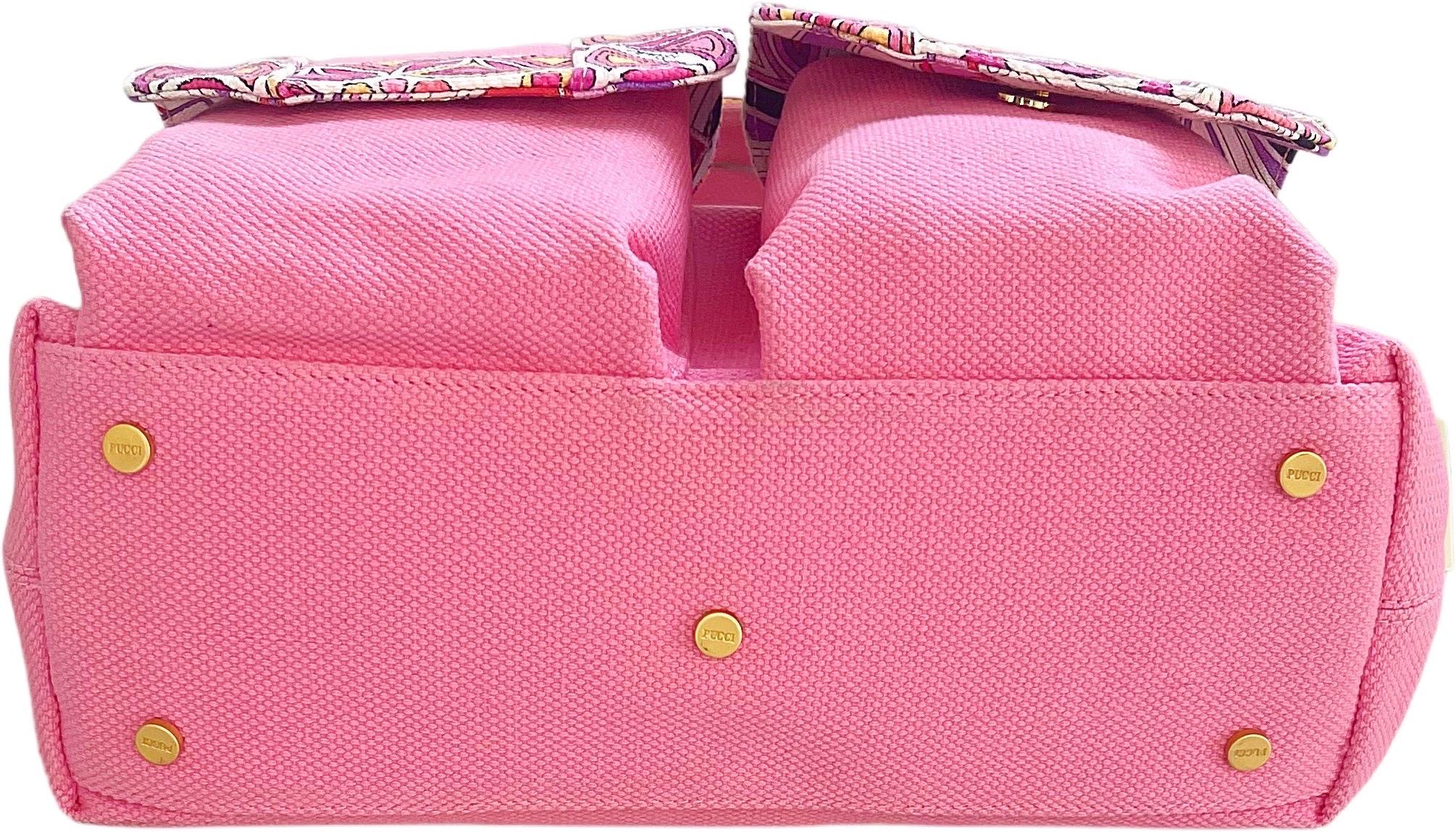 NWT Emilio Pucci 2000s Bubblegum Pink Kaleidoscope Mosaic Satchel Handbag Purse For Sale 6