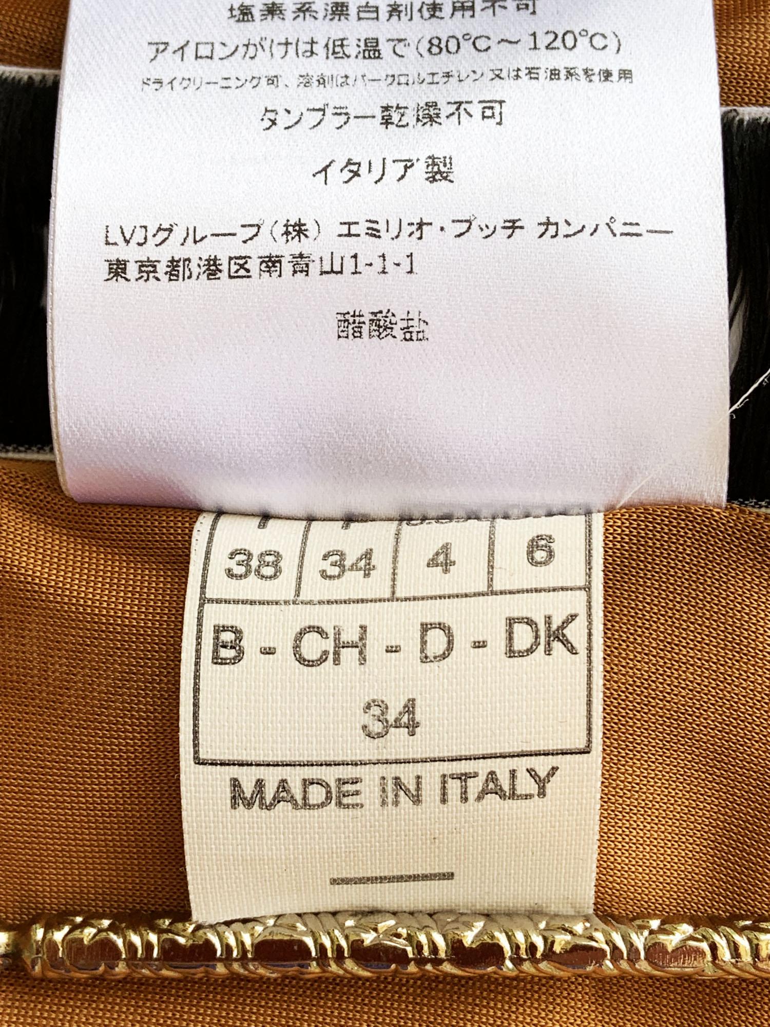 NWT Emilio Pucci 90's Stretch Jersey Print Open Back Maxi Dress It 38 - US 4 5
