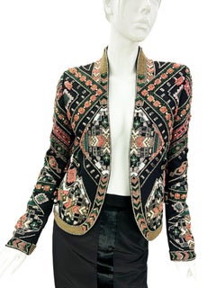 NWT Emilio Pucci Fully Embellished Geometric Beaded & Embroidered Jacket 40 US 6