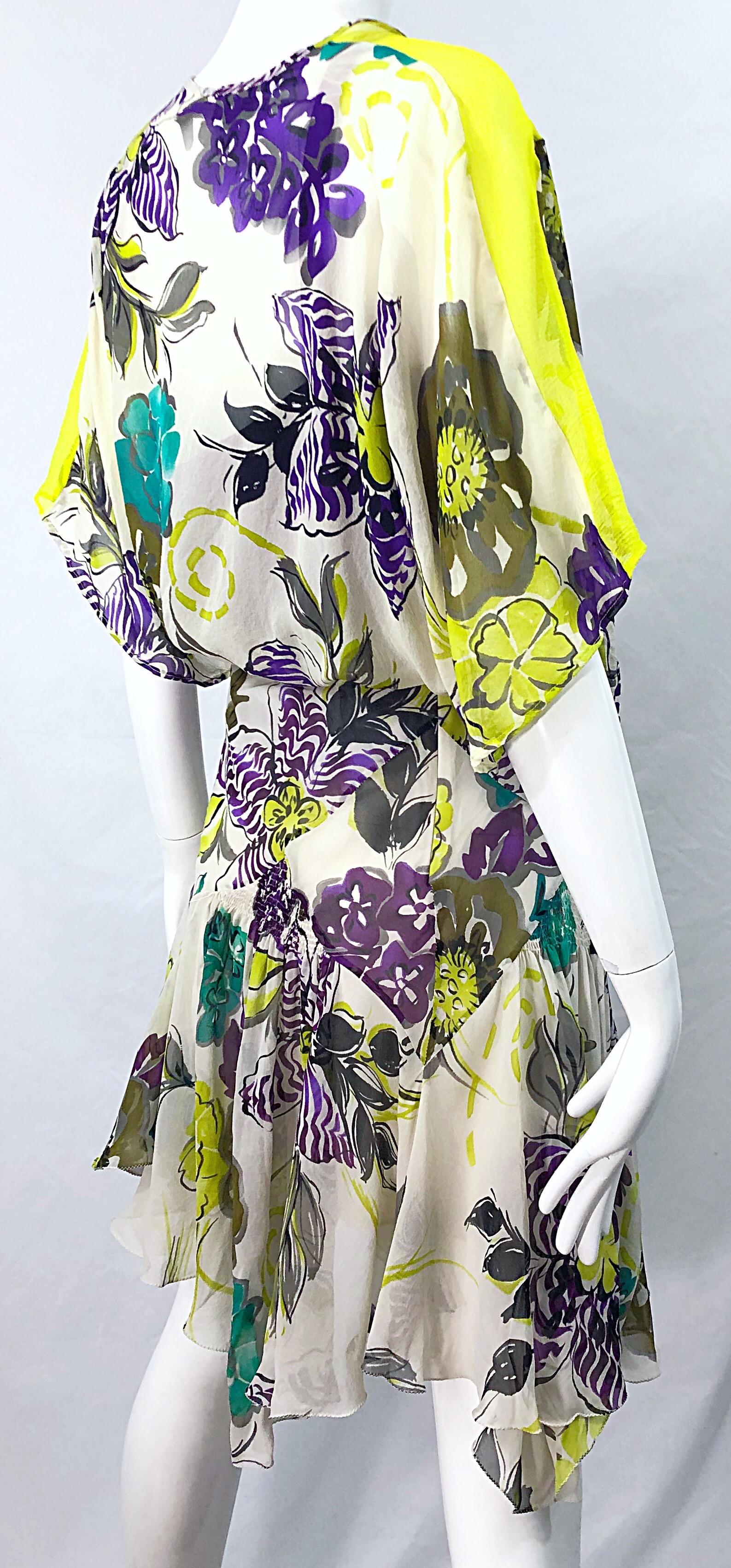 NWT Etro 2000s Size 44 US 8 - 10 Silk Chiffon Three Piece Skirt Top Bolero Dress For Sale 5