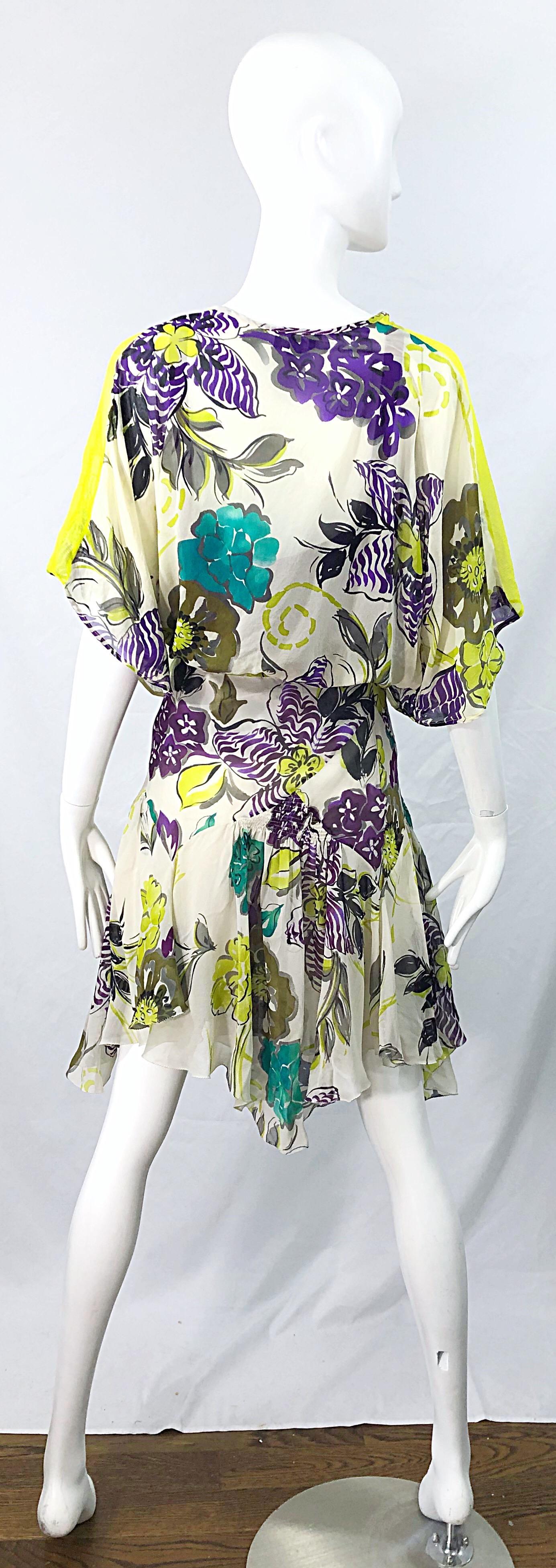 NWT Etro 2000s Size 44 US 8 - 10 Silk Chiffon Three Piece Skirt Top Bolero Dress For Sale 8