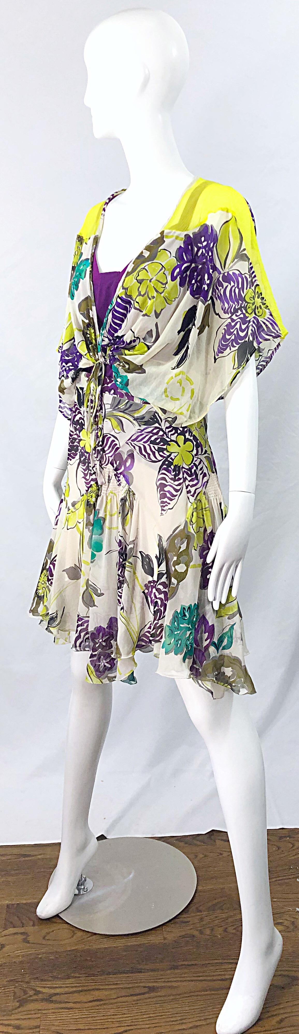 NWT Etro 2000s Size 44 US 8 - 10 Silk Chiffon Three Piece Skirt Top Bolero Dress For Sale 9