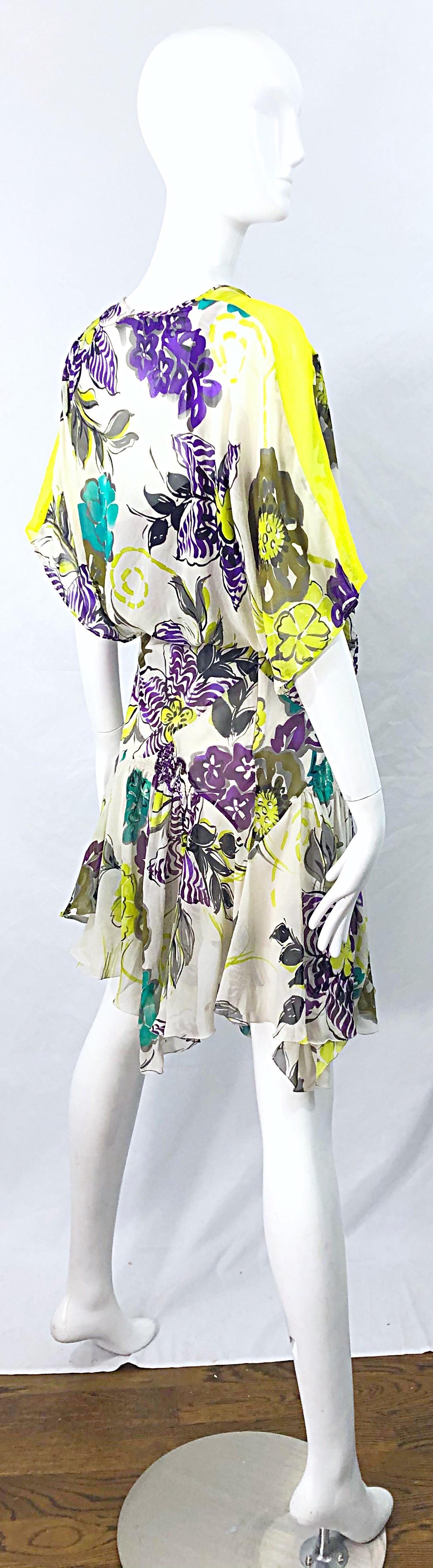 Beige NWT Etro 2000s Size 44 US 8 - 10 Silk Chiffon Three Piece Skirt Top Bolero Dress For Sale