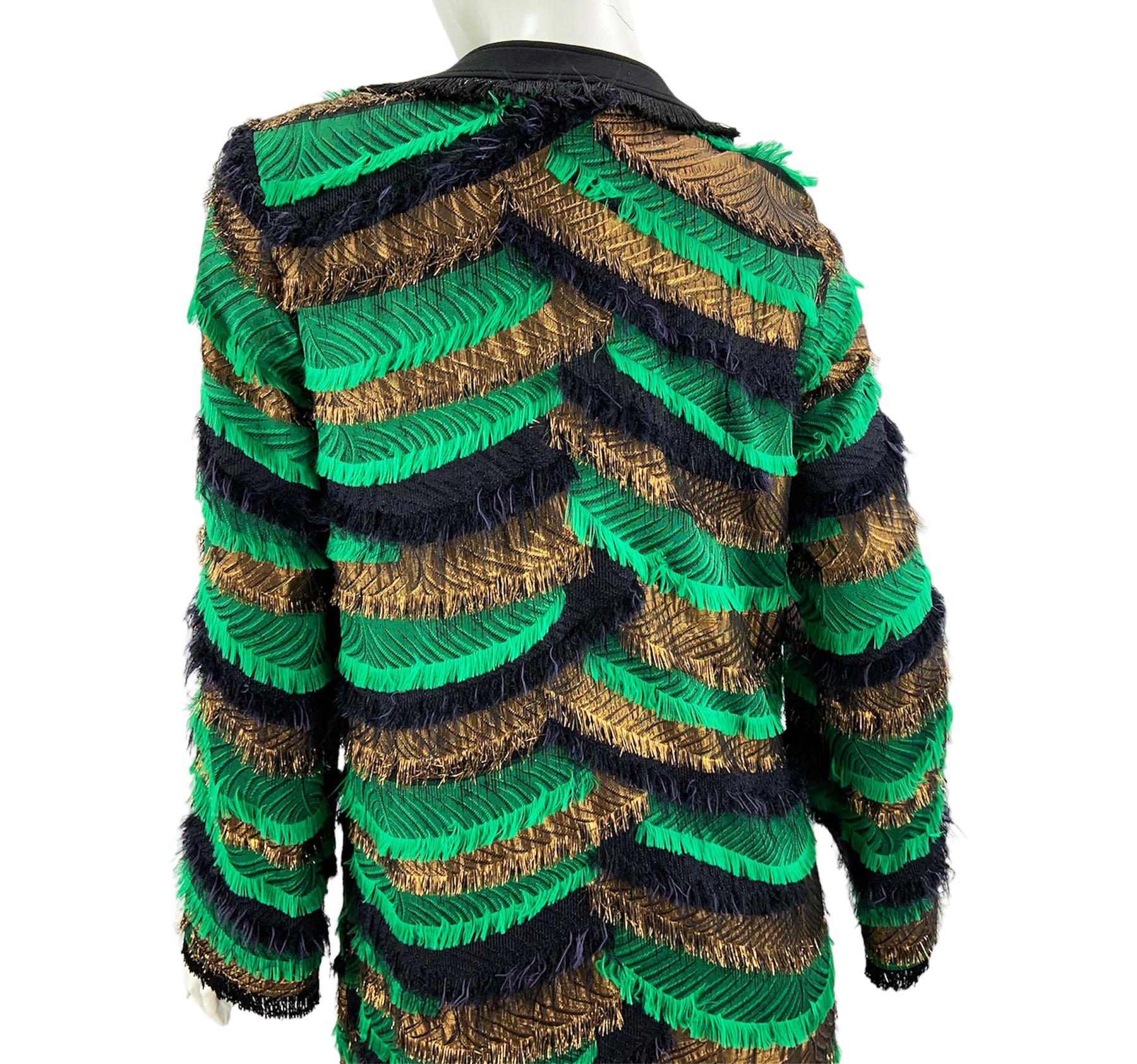 Women's NWT Etro Fringe Layered Silk Cardigan Coat Jacket Italian 40 - US 4 For Sale