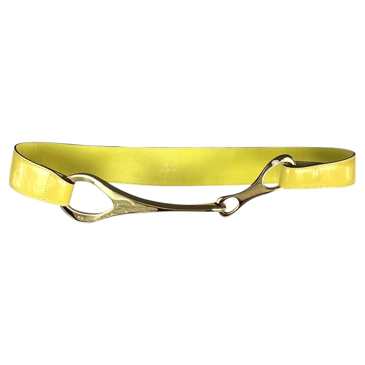 Tom Ford Leather Hip Waist Belt in Yellow Womens Accessories Belts 