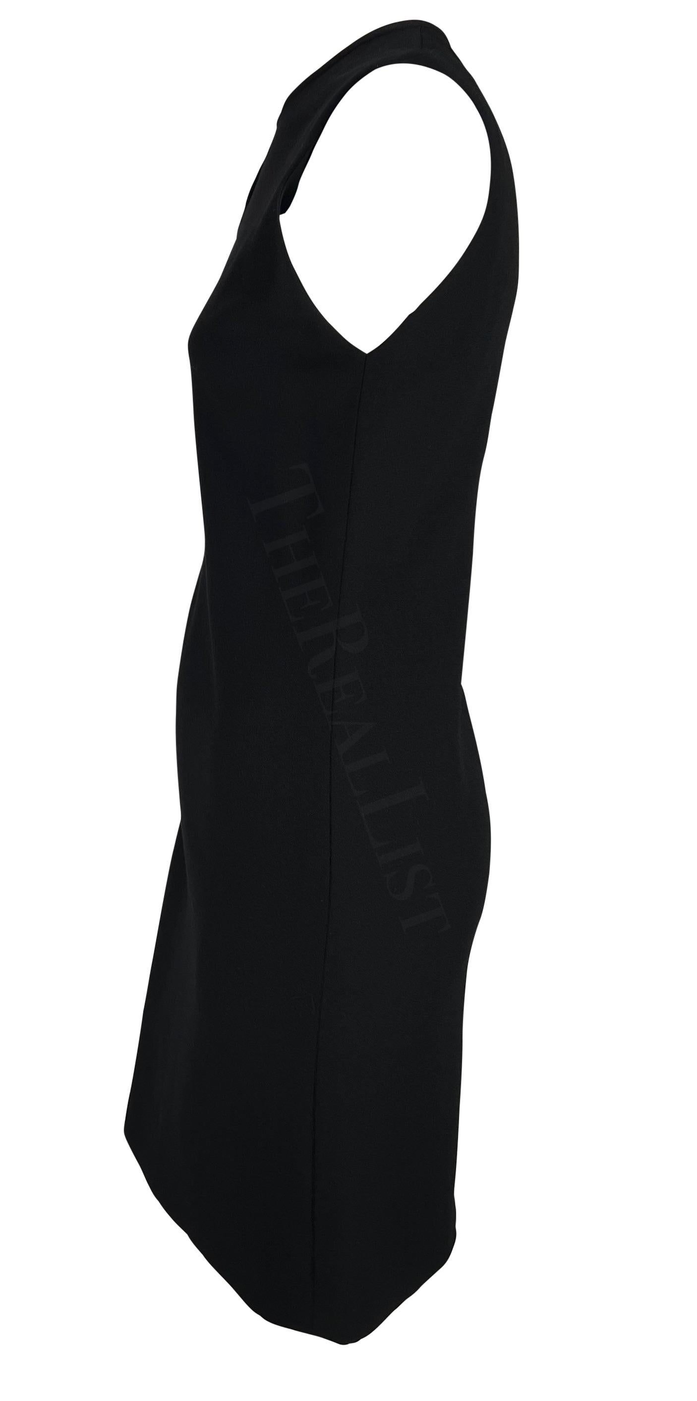 NWT F/W 1997 Gianni Versace Couture Ausschnitt Schwarz Wolle Shift Kleid Damen im Angebot
