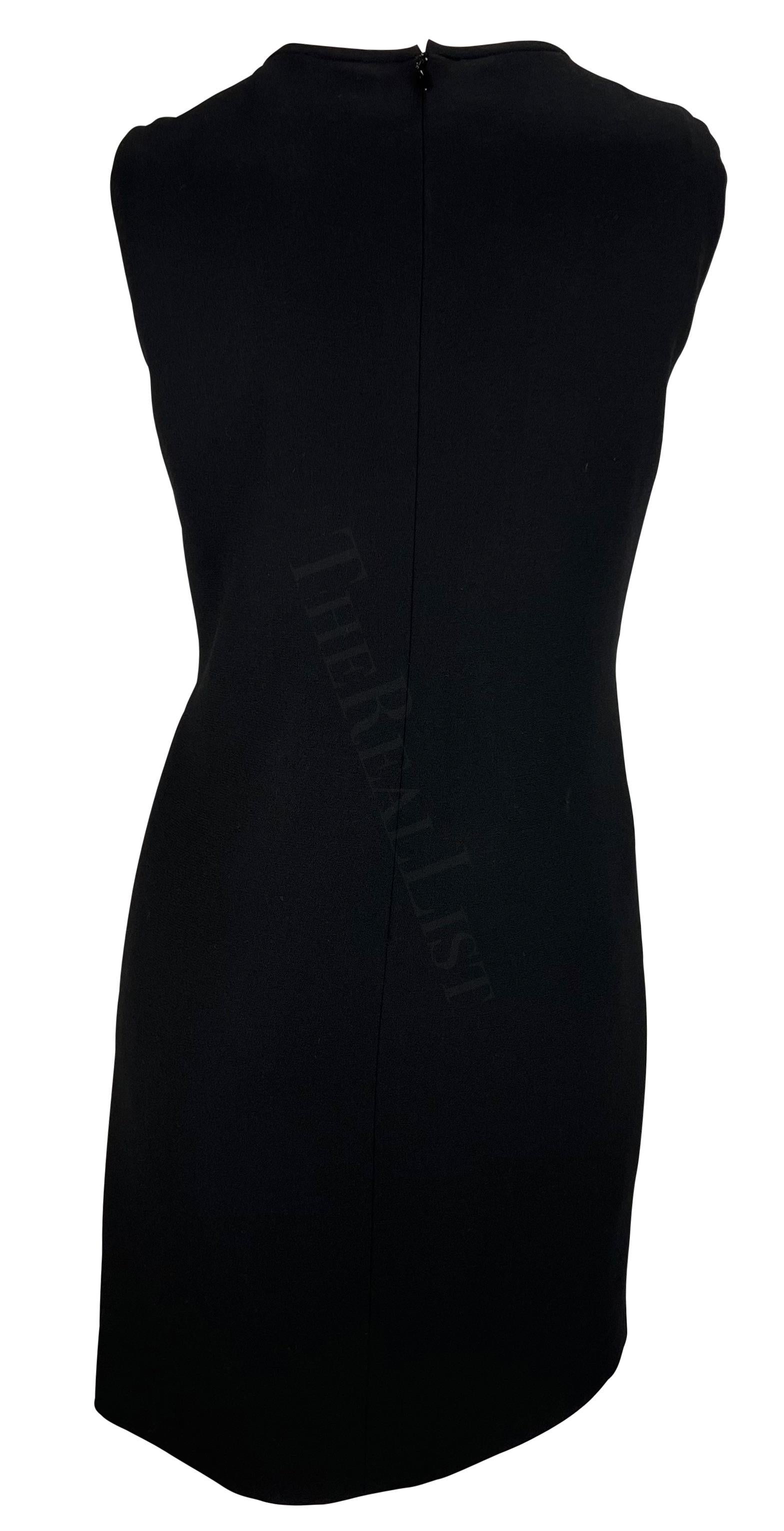 NWT F/W 1997 Gianni Versace Couture Ausschnitt Schwarz Wolle Shift Kleid im Angebot 1