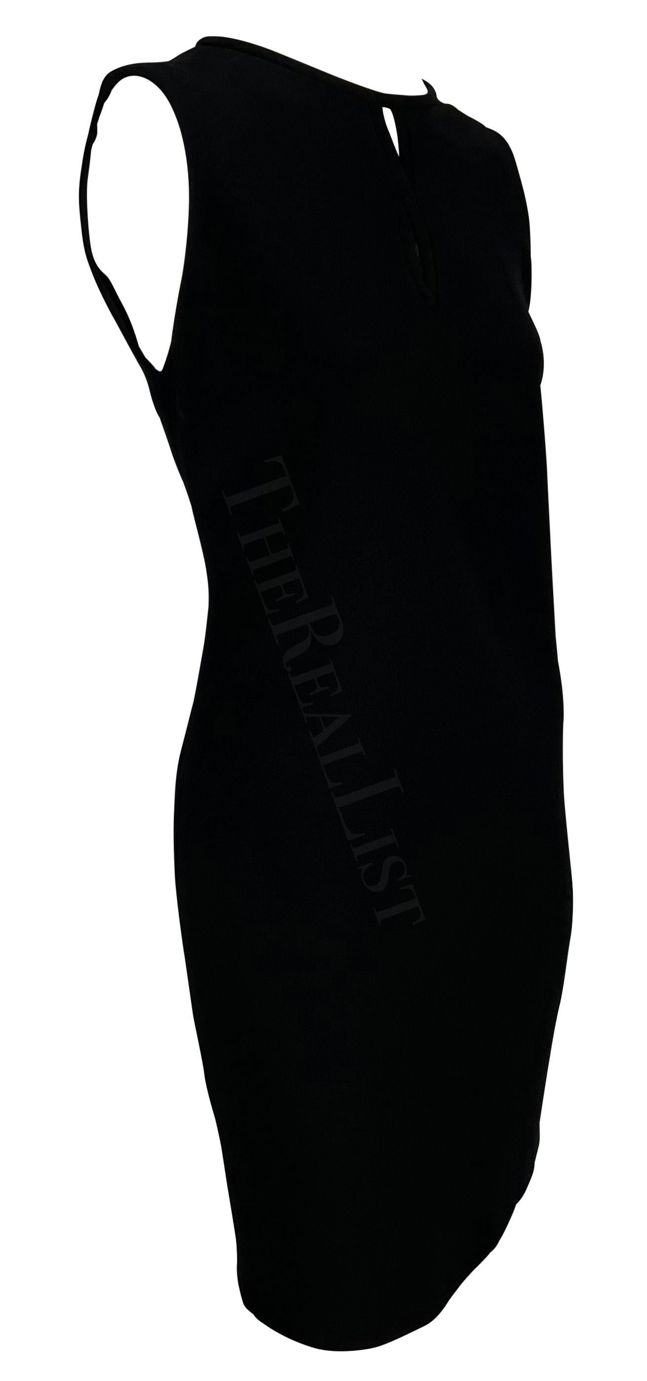 NWT F/W 1997 Gianni Versace Couture Cutout Black Wool Shift Dress For Sale 2