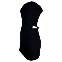 NWT F/W 1997 Gucci Tom Ford Black Strapless Cut-Out G Buckle Mini Dress