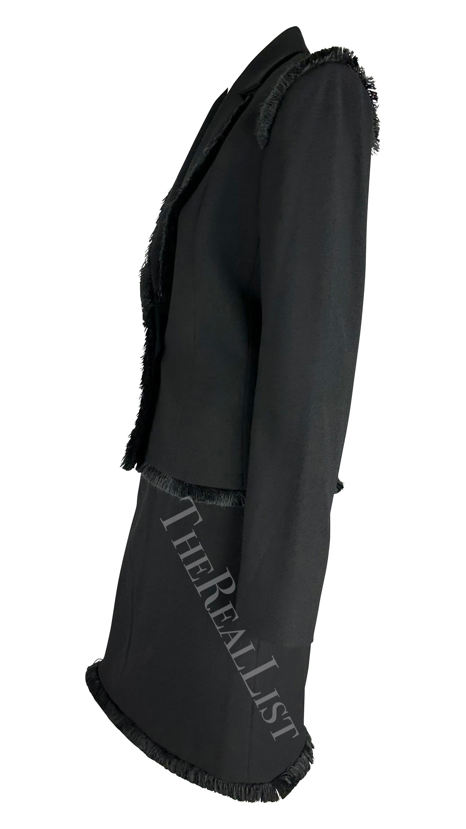 Tailleur jupe à franges noire Christian Dior par John Galliano, Neuf avec étiquette, A/H 1998 Pour femmes en vente
