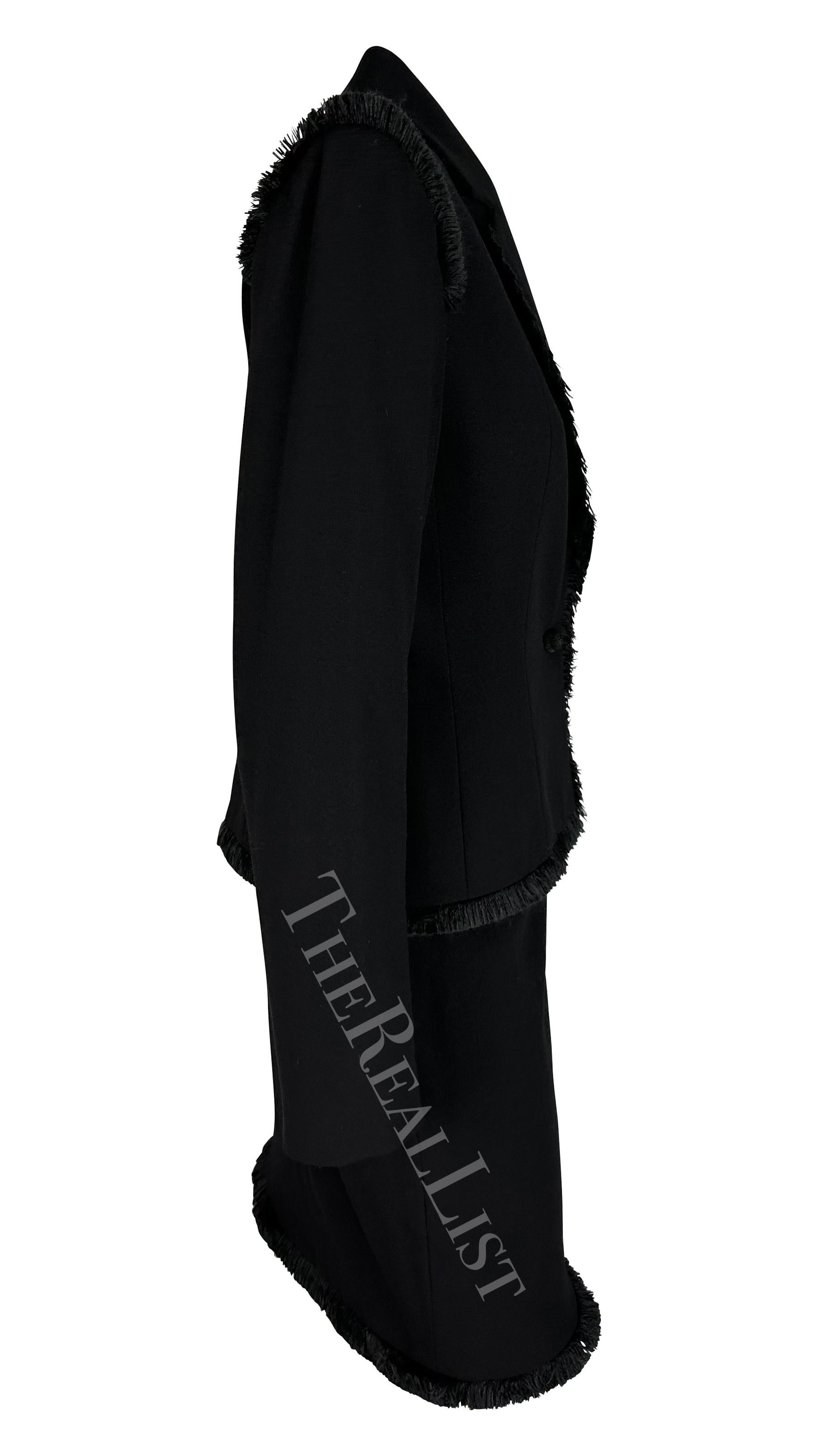 Tailleur jupe à franges noire Christian Dior par John Galliano, Neuf avec étiquette, A/H 1998 en vente 2