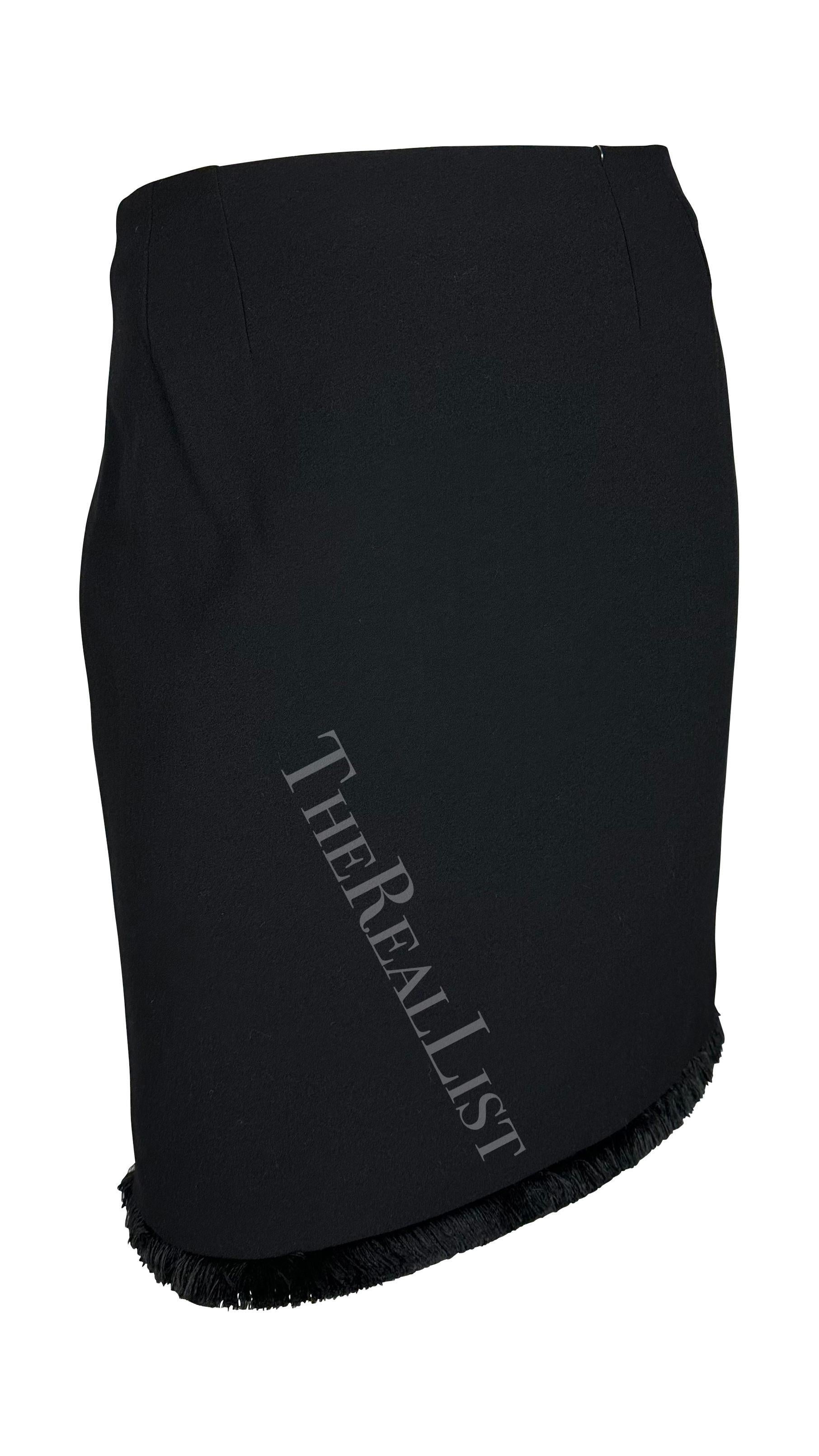NWT A/I 1998 Christian Dior by John Galliano for Christian Dior Gonna nera con frange in vendita 3