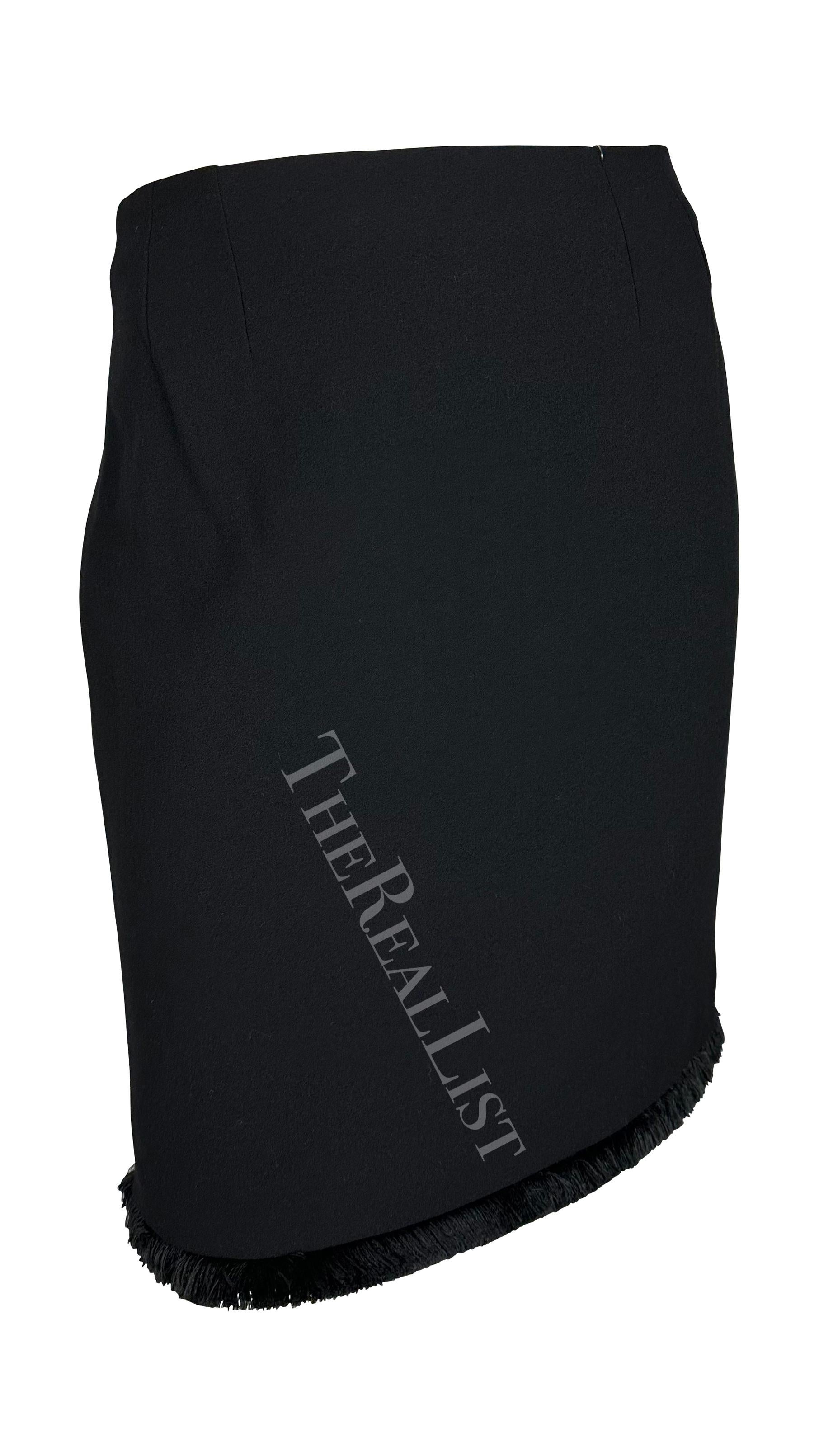Tailleur jupe à franges noire Christian Dior par John Galliano, Neuf avec étiquette, A/H 1998 en vente 4
