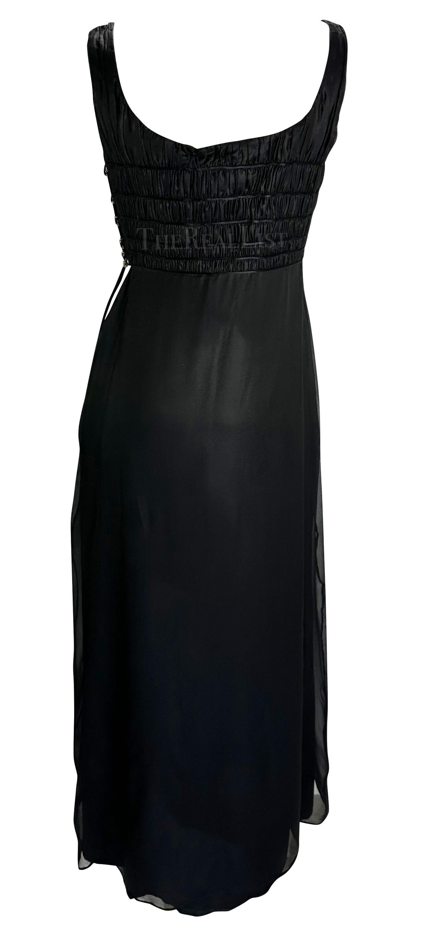 Robe Méduse noire fendue sur le côté Gianni Versace by Donatella, neuve avec étiquette, A/H 1998 en vente 4