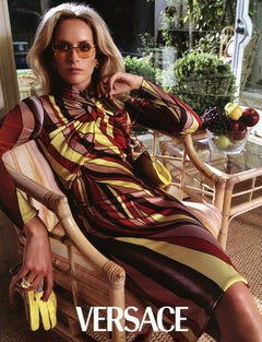 NWT F/W 2000 Gianni Versace by Donatella Brown Red Abstract Multicolor Dress