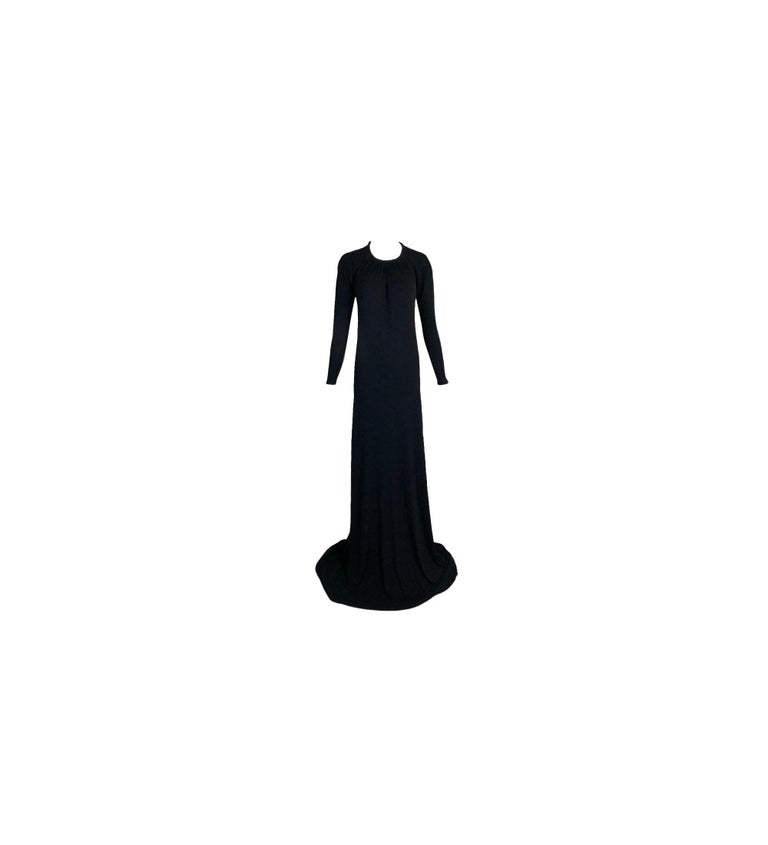 NWT F/W 2000 Gucci Tom Ford Plunging Back L/S Extra Long Gown Dress at ...