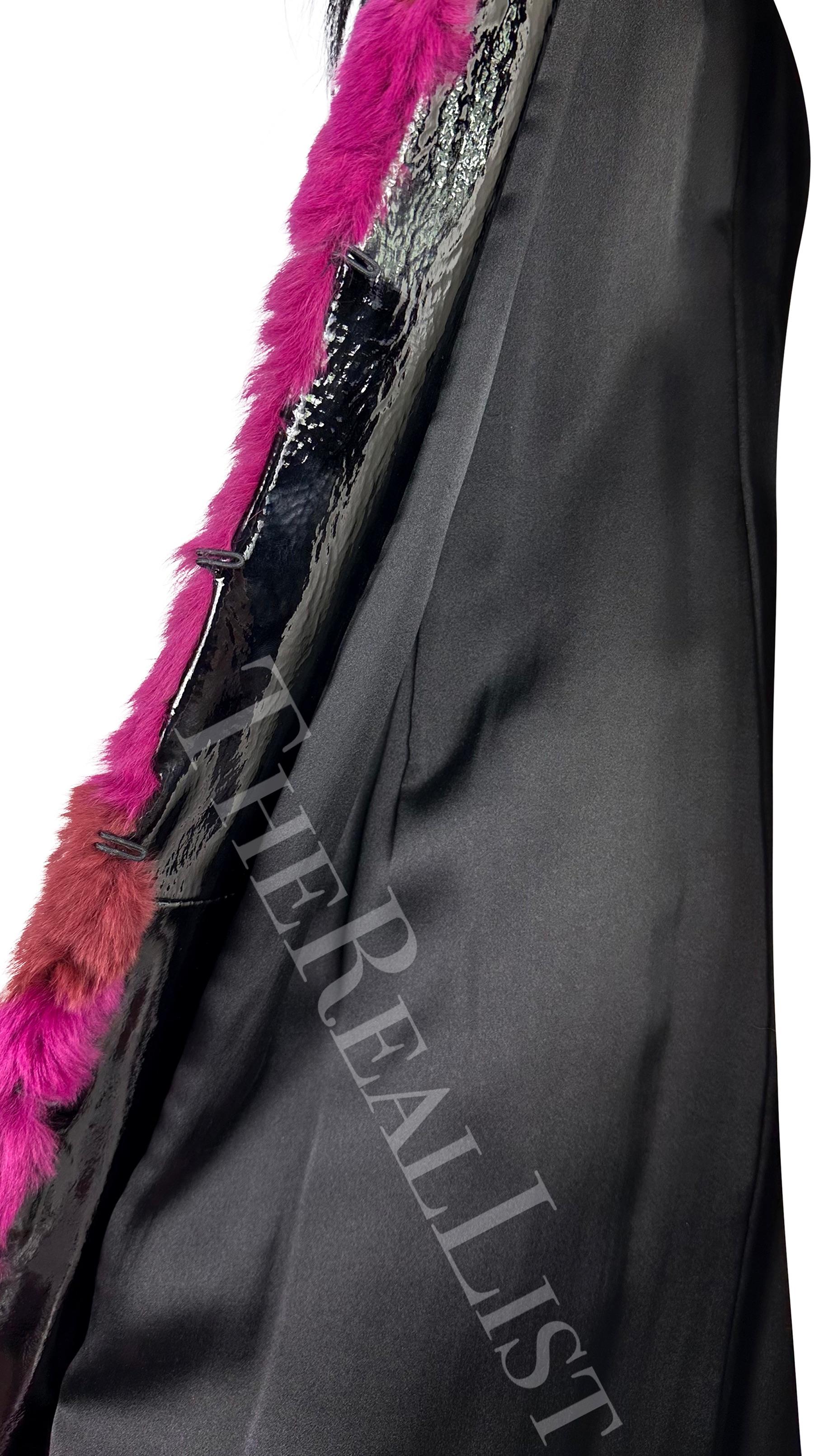NWT F/W 2001 Thierry Mugler Couture Black Purple 'Beasts' Oversized Fur Coat For Sale 5