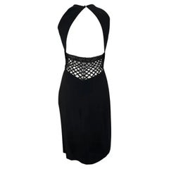 NWT A/I 2001 Valentino Garavani Ad Mini Abito nero con perline e senza schienale