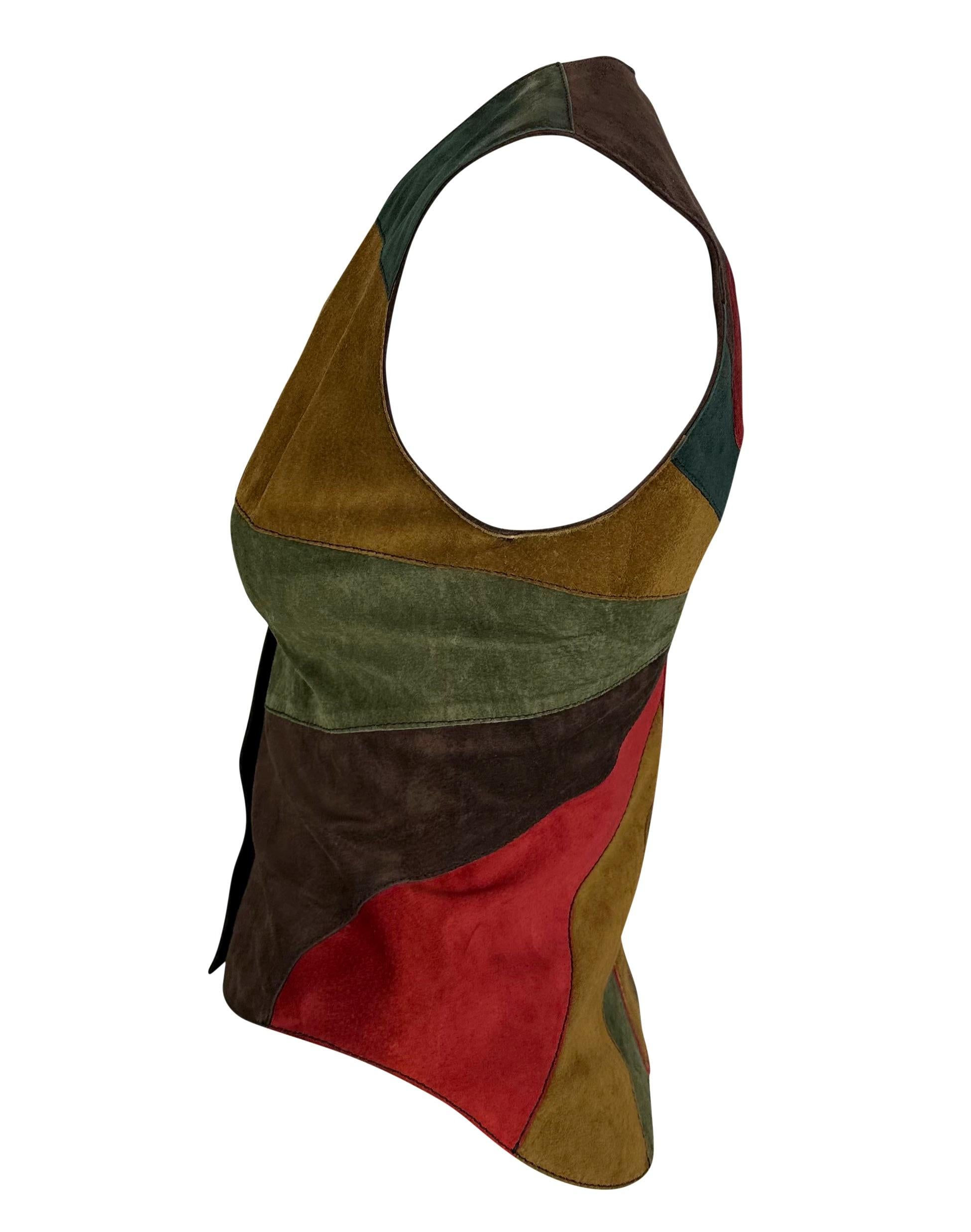 NWT F/W 2002 Dolce and Gabbana Multicolor Suede Butterfly Vest  For Sale 1