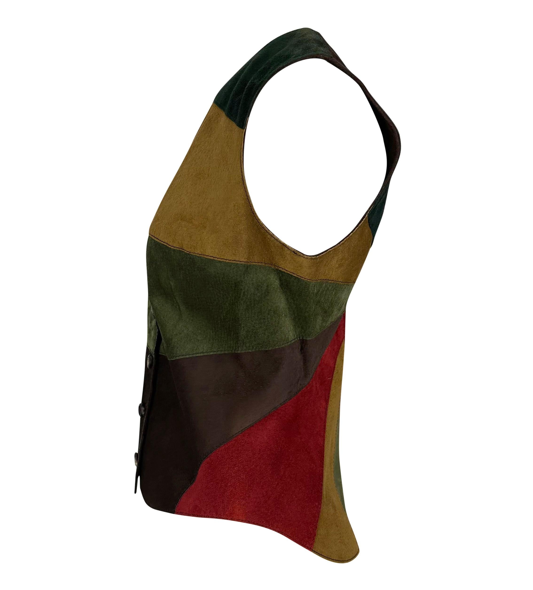 Black NWT F/W 2002 Dolce & Gabbana Multicolor Suede Butterfly Vest Top For Sale