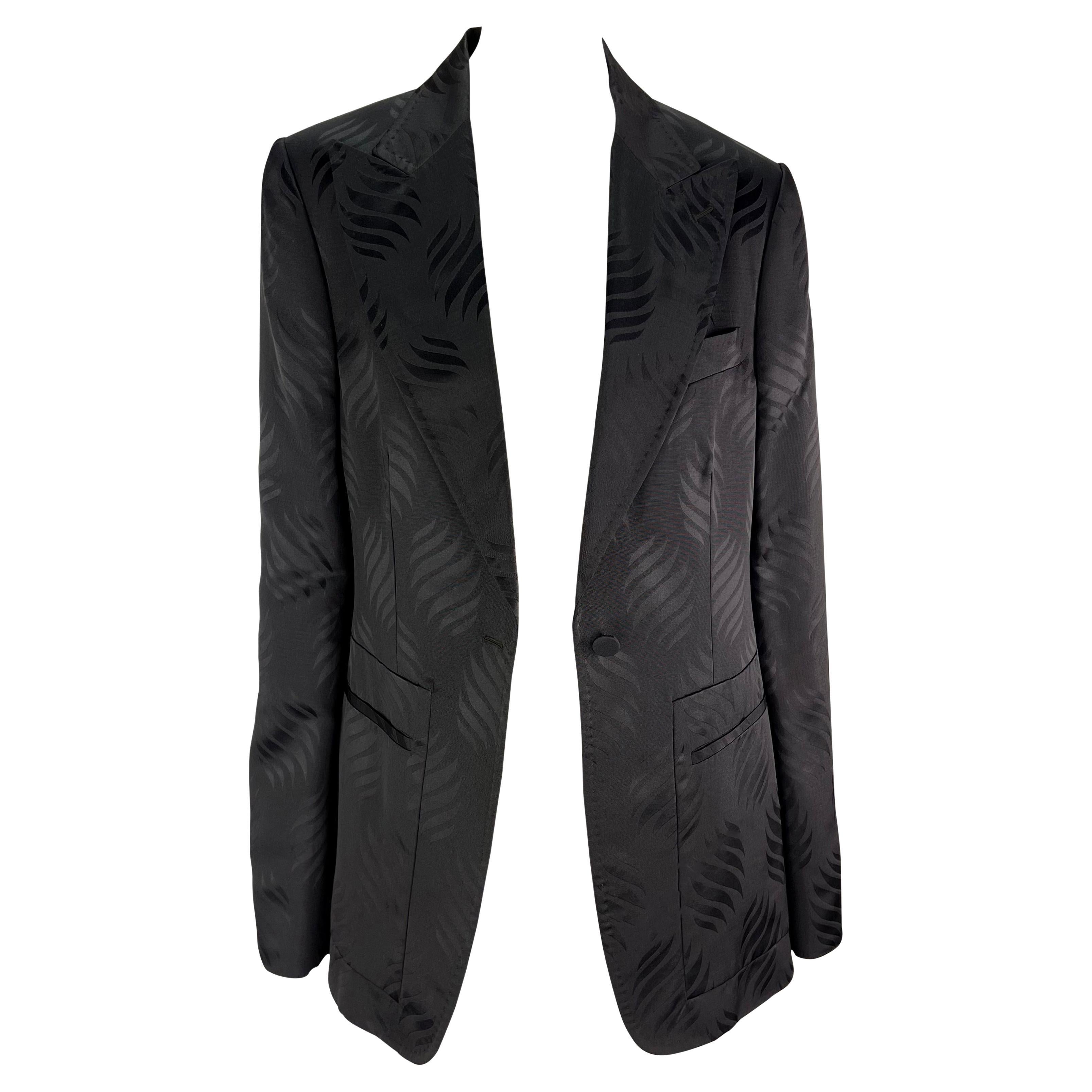 NWT F/W 2002 Gucci by Tom Ford Runway Ad Dark Purple Japanese Motif Blazer