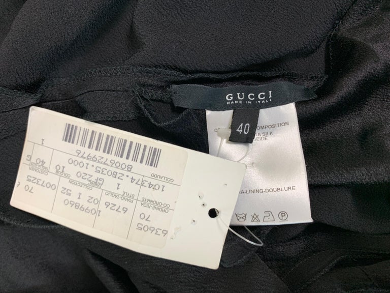 Nwt F W 2002 Gucci Tom Ford Black Silk Corset Ties Plunging Gown Dress For Sale At 1stdibs