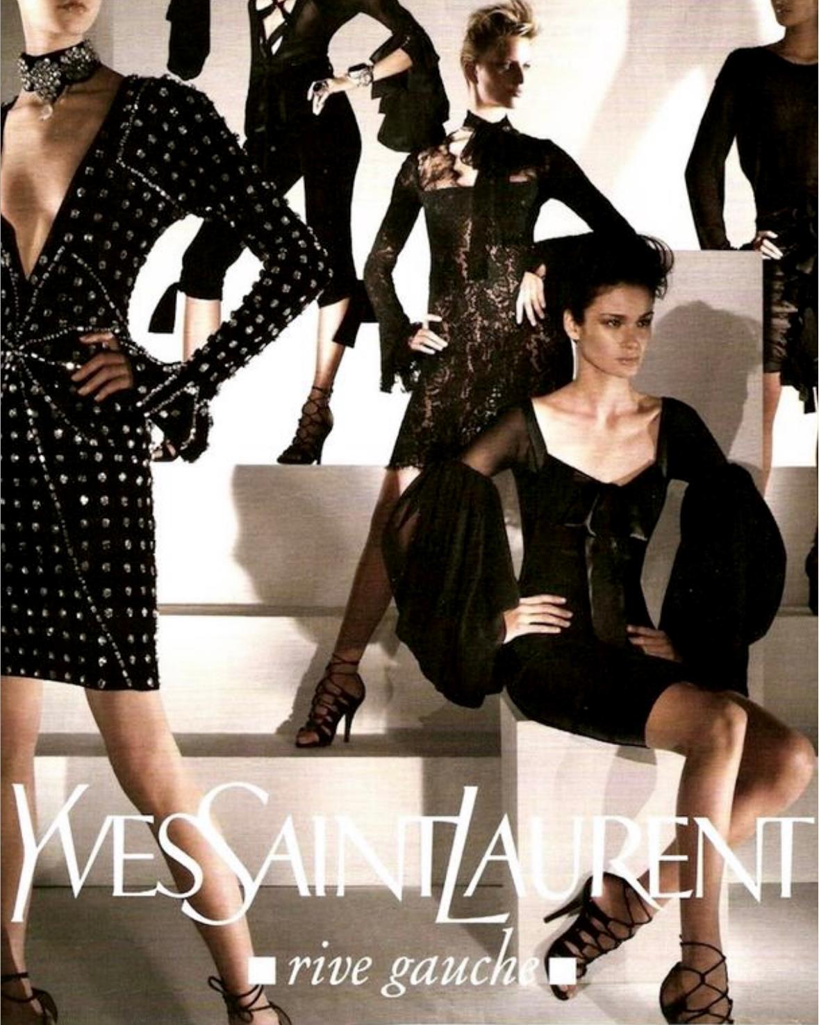 NWT F/W 2002 Yves Saint Laurent by Tom Ford Runway Sheer Lace Dress For Sale 3