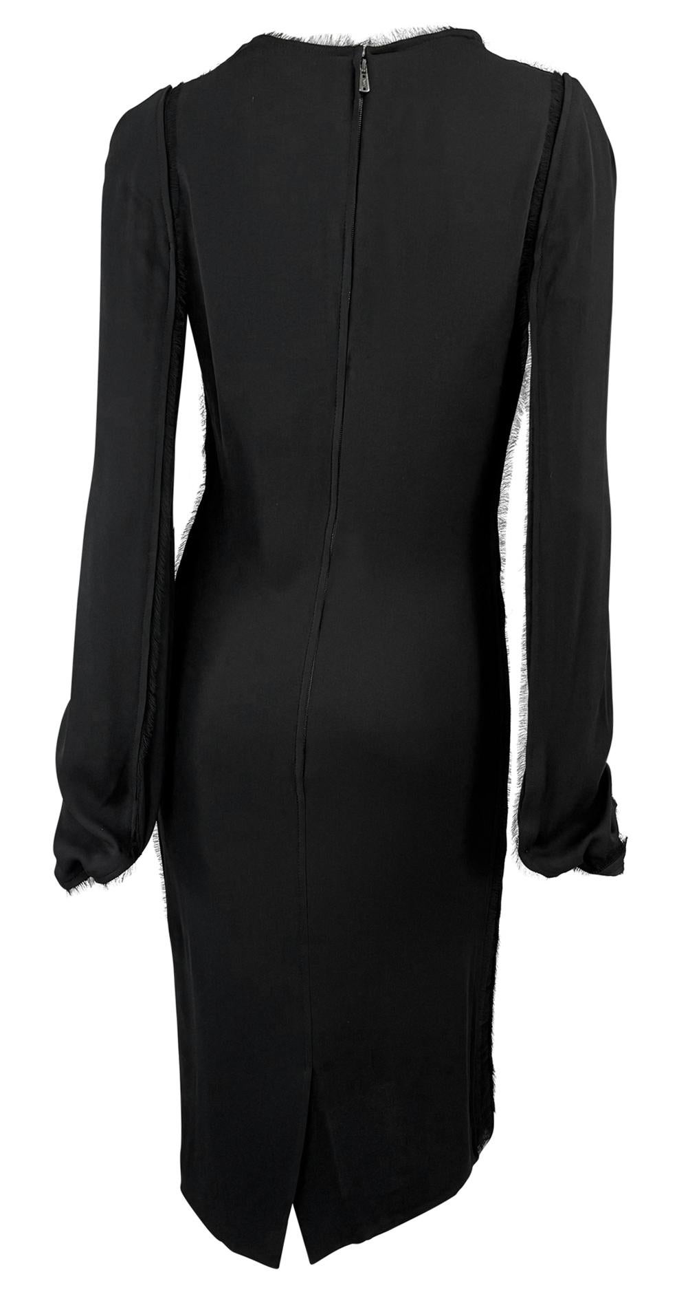 Women's NWT F/W 2002 Yves Saint Laurent by Tom Ford Sheer Black Chiffon Poets Dress For Sale
