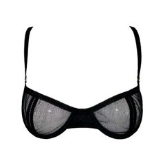 NWT F/W 2003 Gucci Tom Ford Black Mesh Underwire Bra M