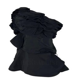 NWT F/W 2003 Yves Saint Laurent by Tom Ford Black Silk Ruffle Strapless Top