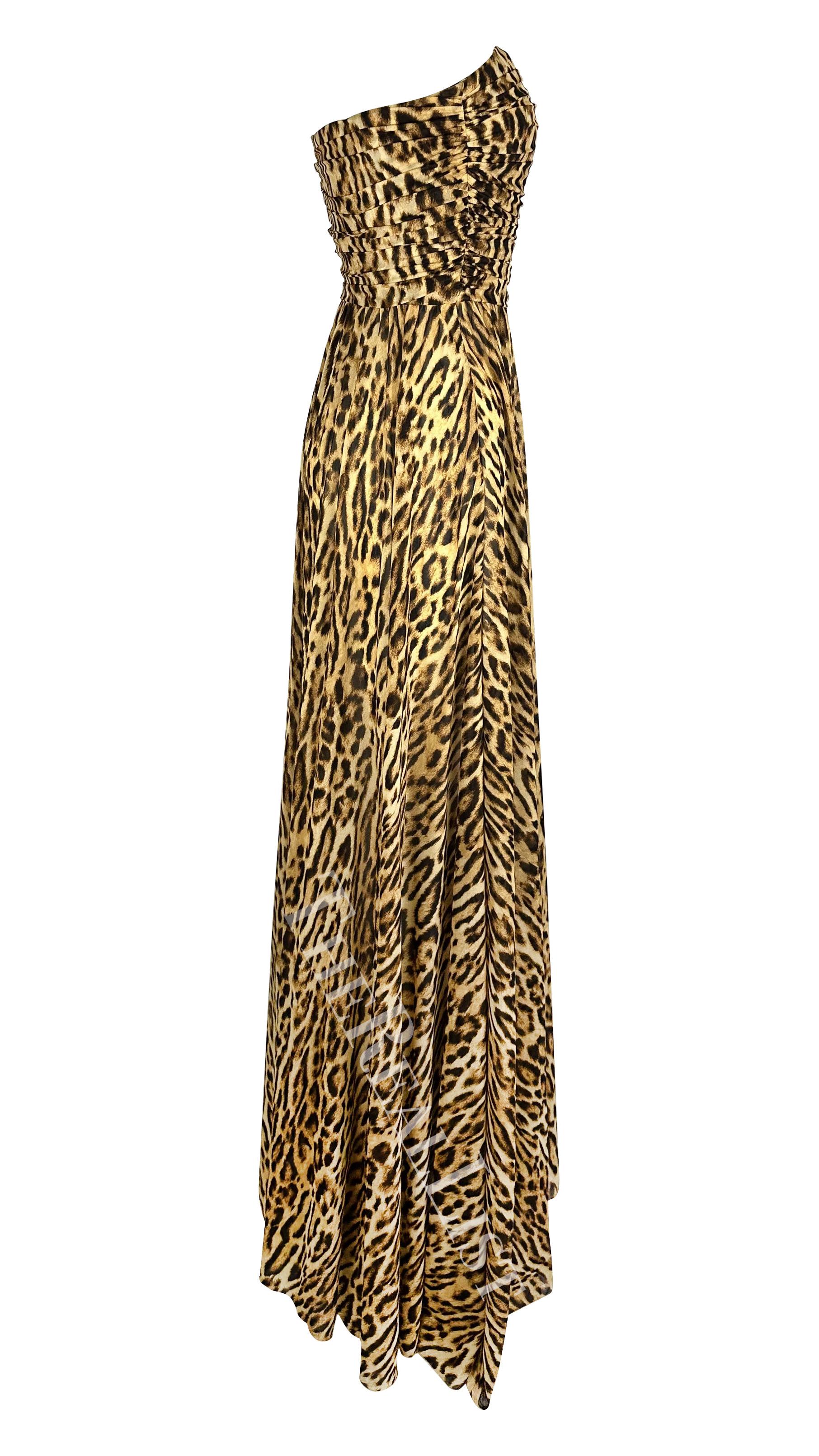 NWT F/W 2004 Celine by Michael Kors Runway Strapless Cheetah Print Gown  For Sale 6