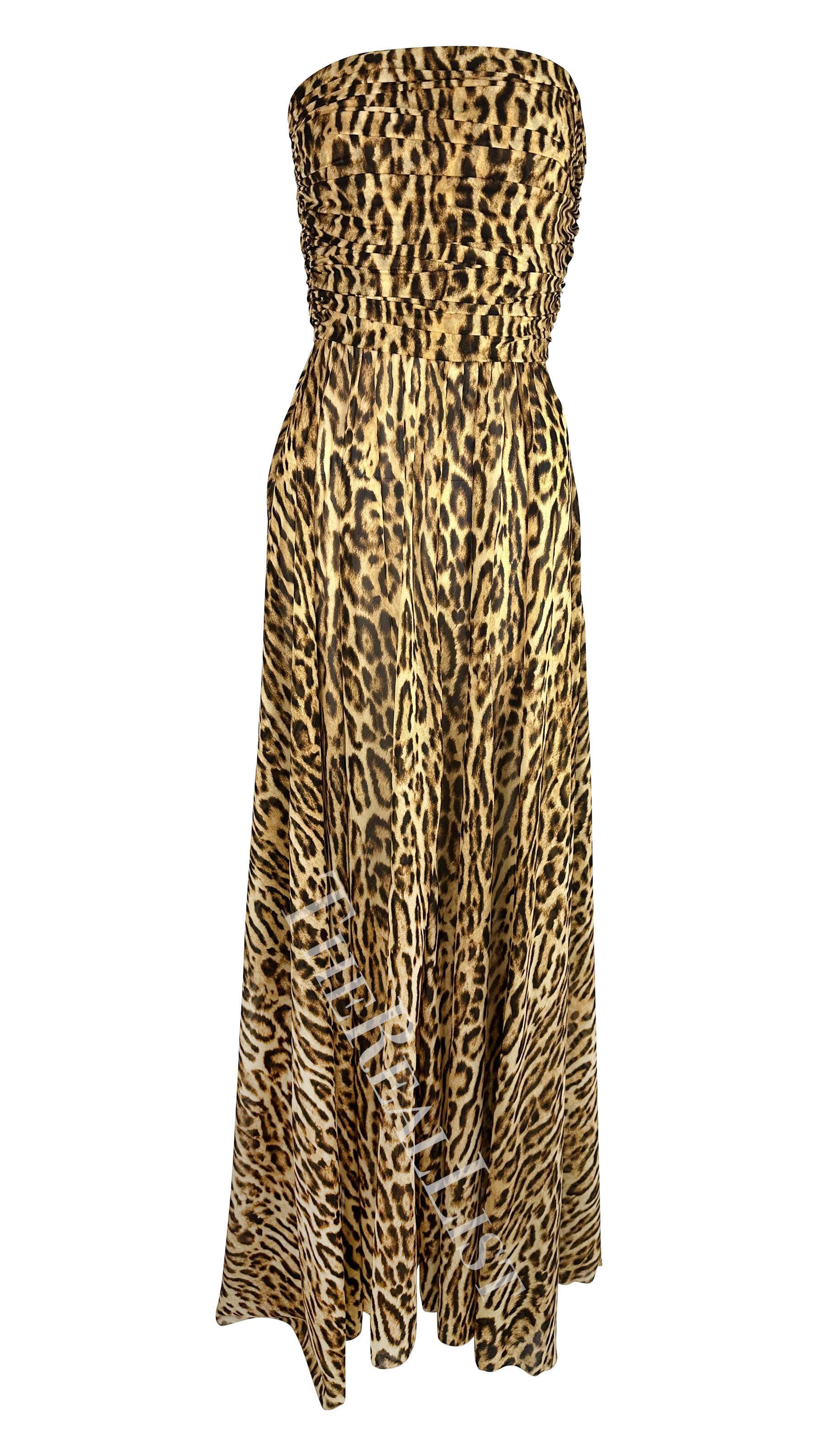NWT F/W 2004 Celine by Michael Kors Runway Strapless Cheetah Print Gown  In Excellent Condition For Sale In West Hollywood, CA