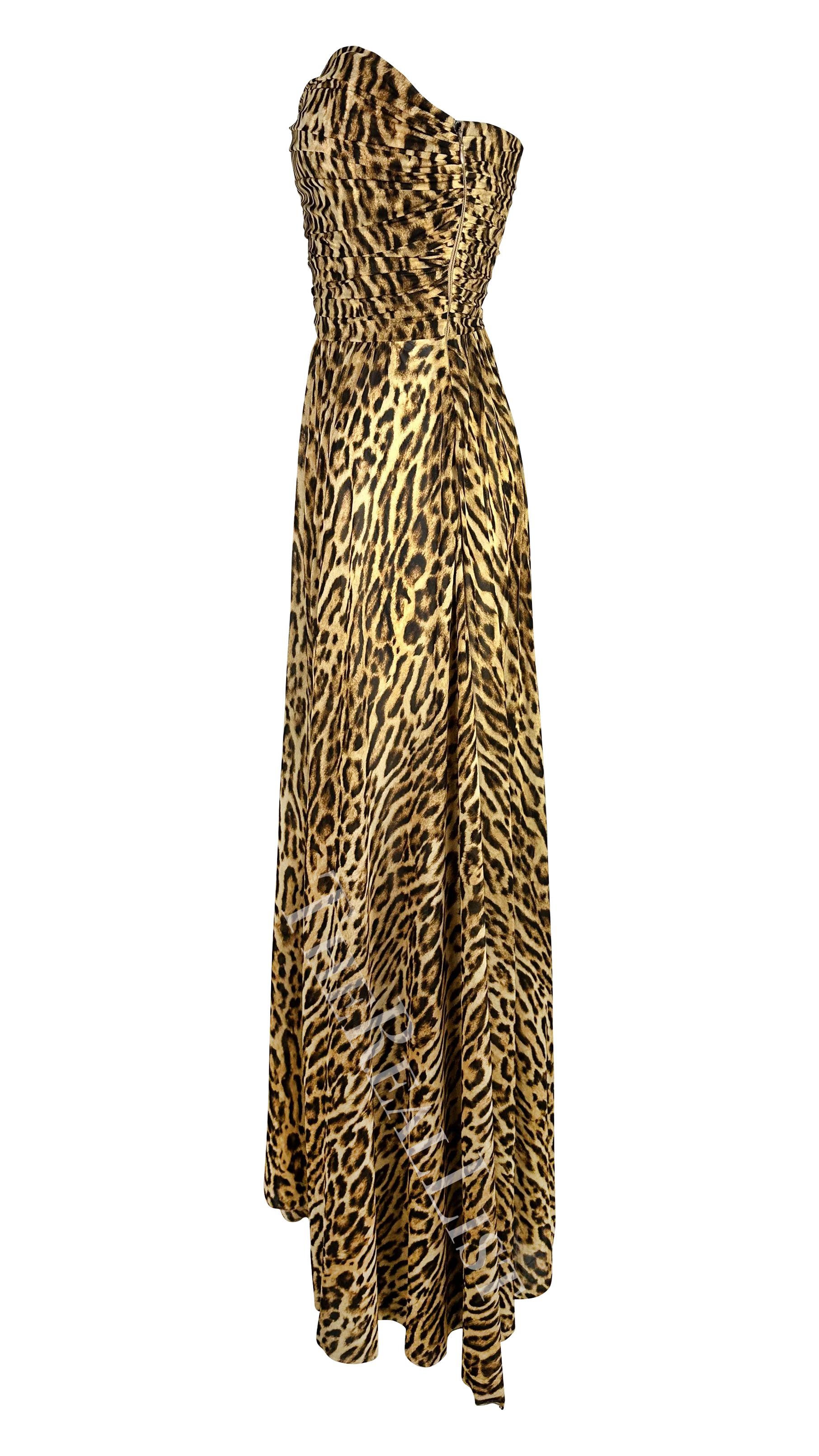 NWT F/W 2004 Celine by Michael Kors Runway Strapless Cheetah Print Gown  For Sale 3