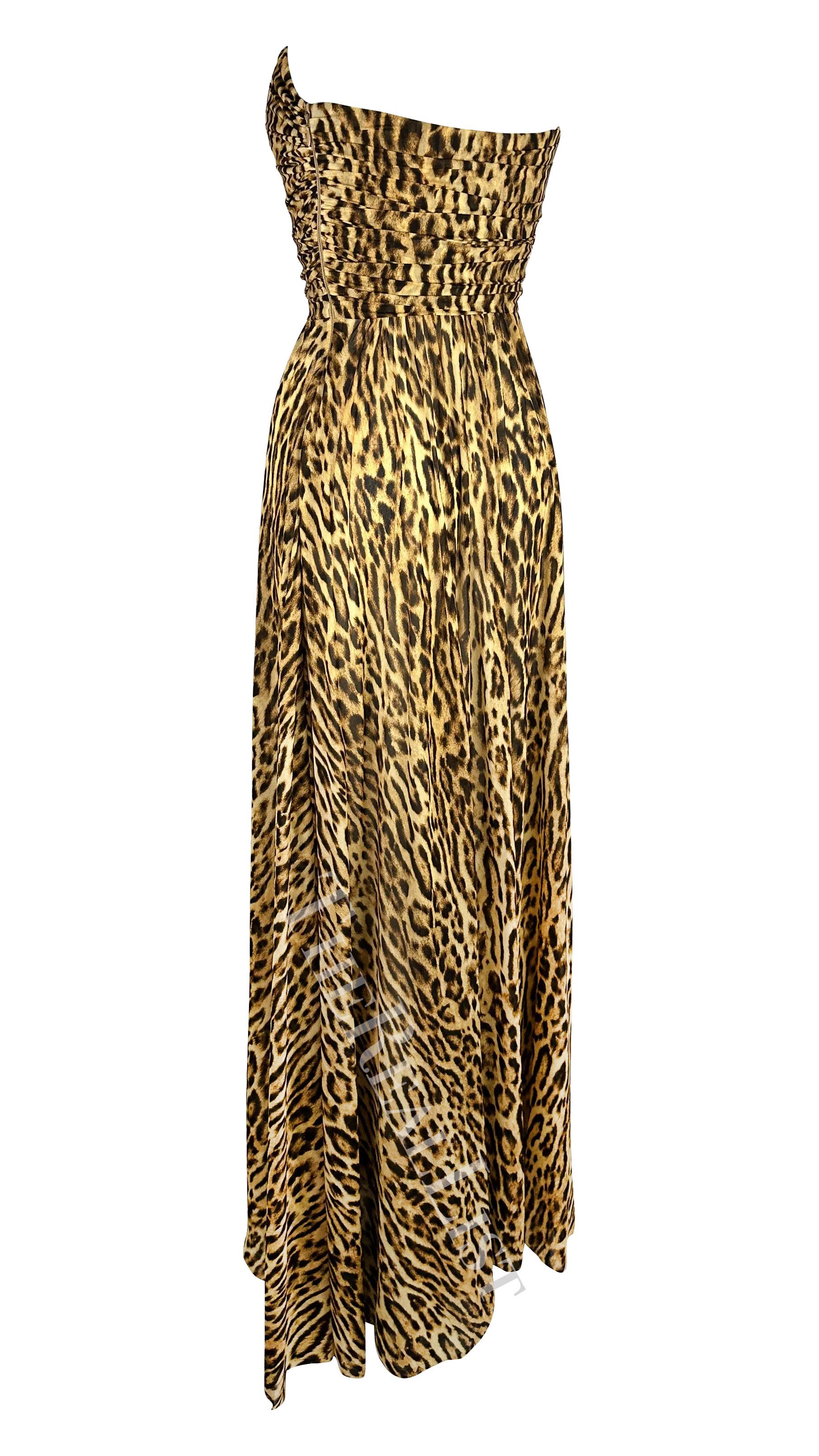 NWT F/W 2004 Celine by Michael Kors Runway Strapless Cheetah Print Gown  For Sale 4