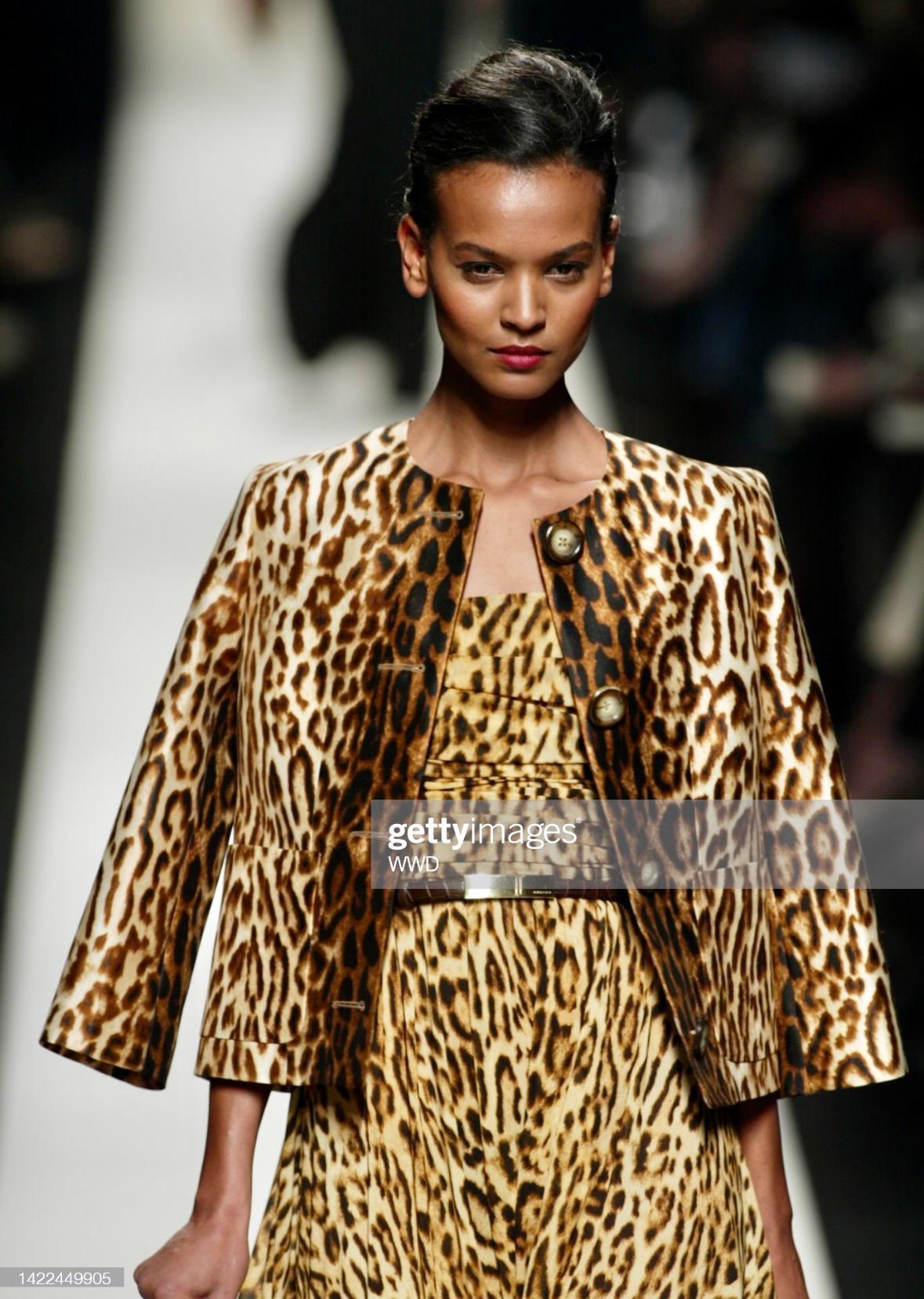 Donna NWT A/I 2004 Celine by Michael Kors Abito in seta senza spalline con stampa leopardo in vendita