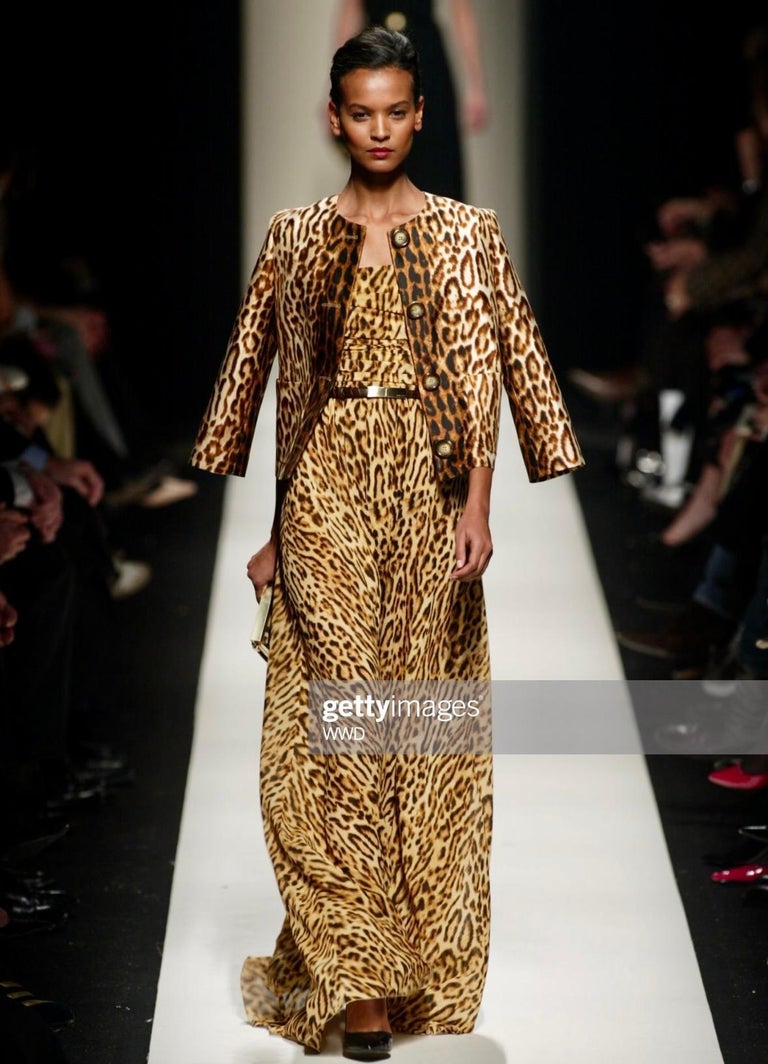 NWT F/W 2004 Celine by Michael Kors Runway Strapless Leopard Print